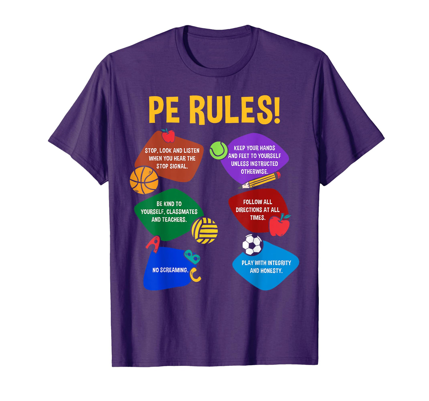 P.E. Teacher Physical Education Rules School Gym Men Women T-Shirt