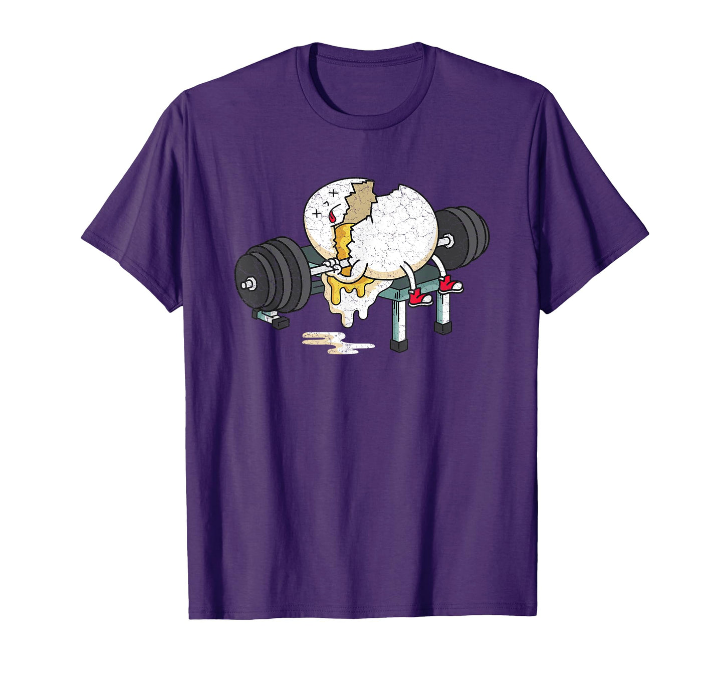 Funny Smashed Egg Fitness Gym Barbells Lifting Workout T-Shirt