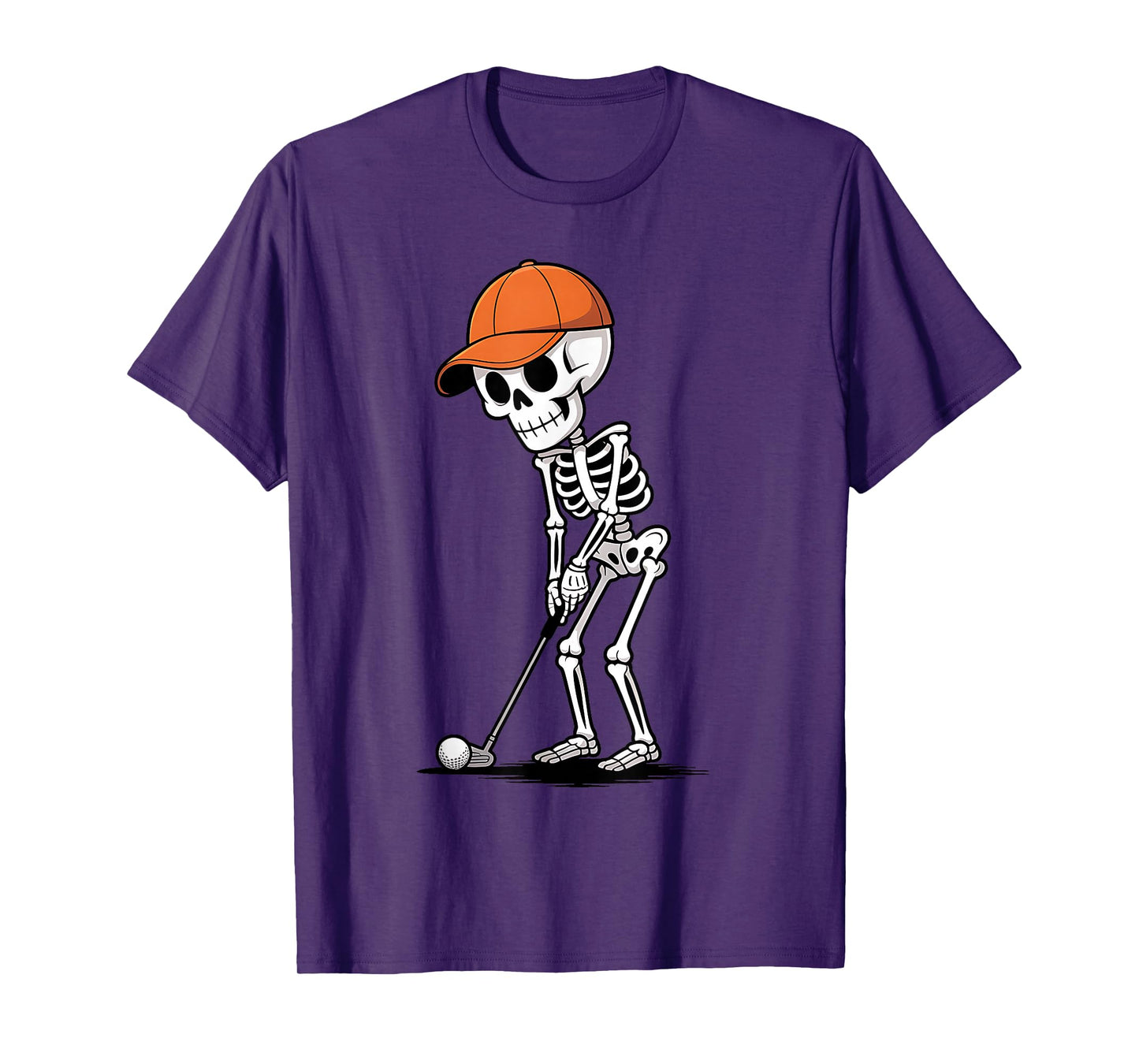 Skeleton Golf Halloween Golfer Golf Player Funny Men Dad T-Shirt