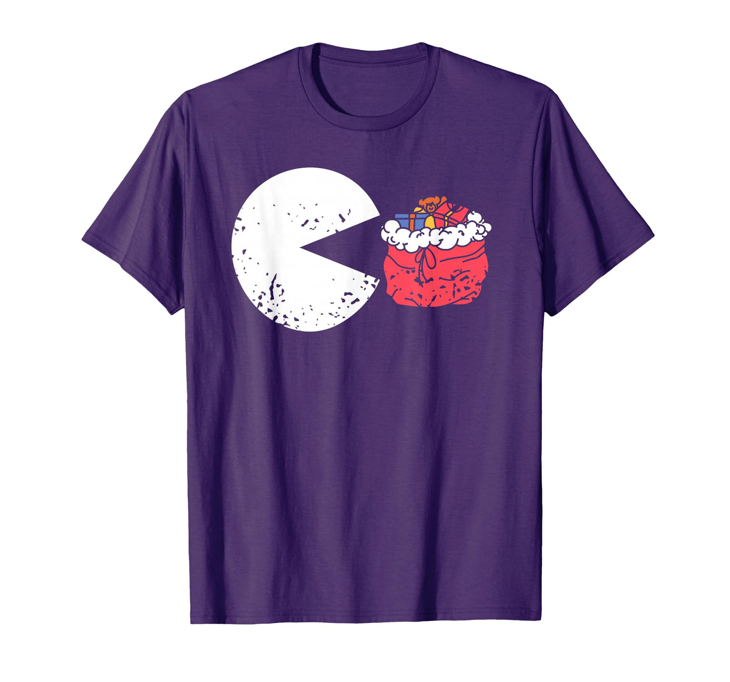 Retro Chomper Eating Santa Sack Funny Holiday Meme T-Shirt