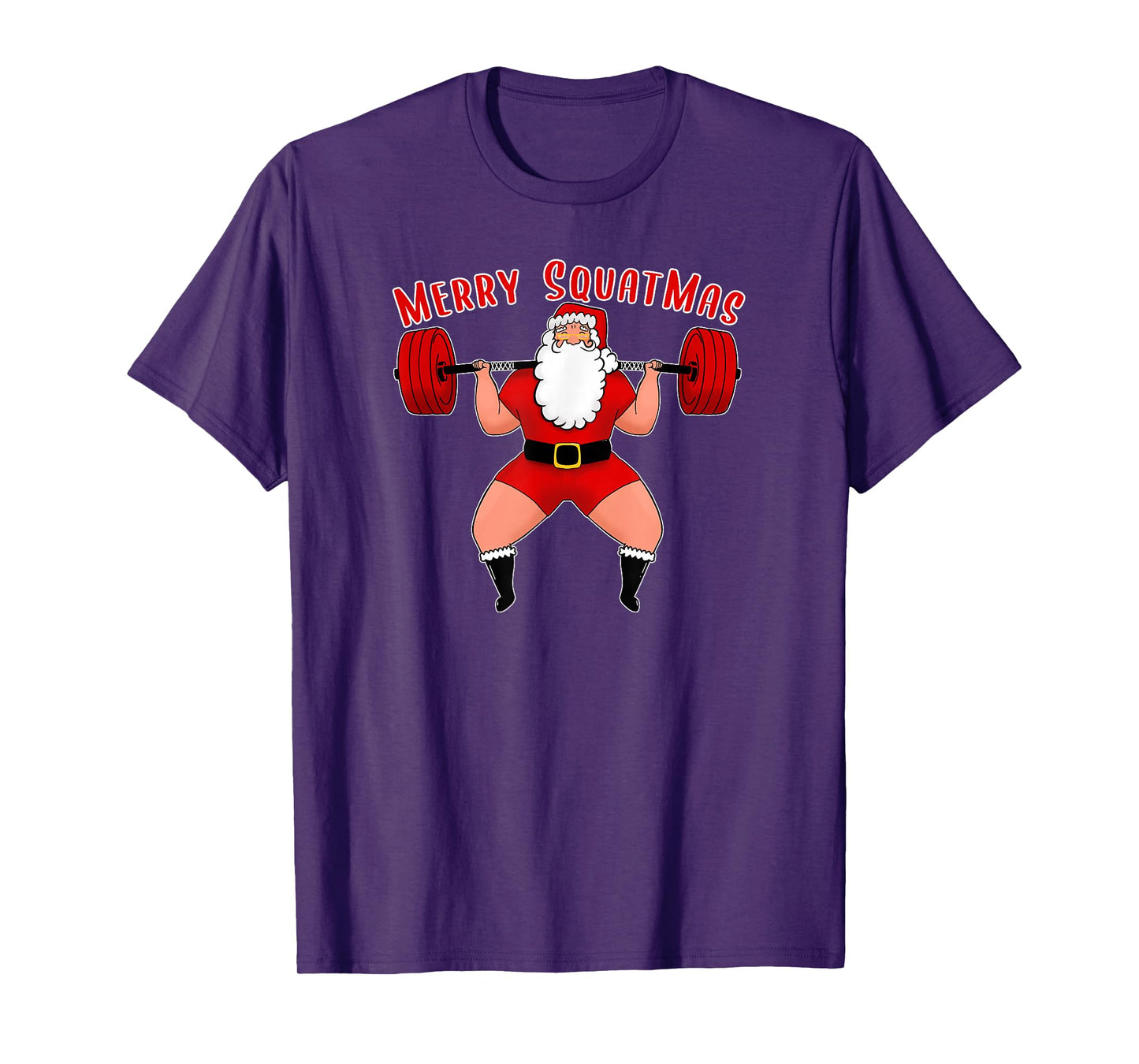 Merry SquatMas with Strong Santa for a Christmas Lifting T-Shirt