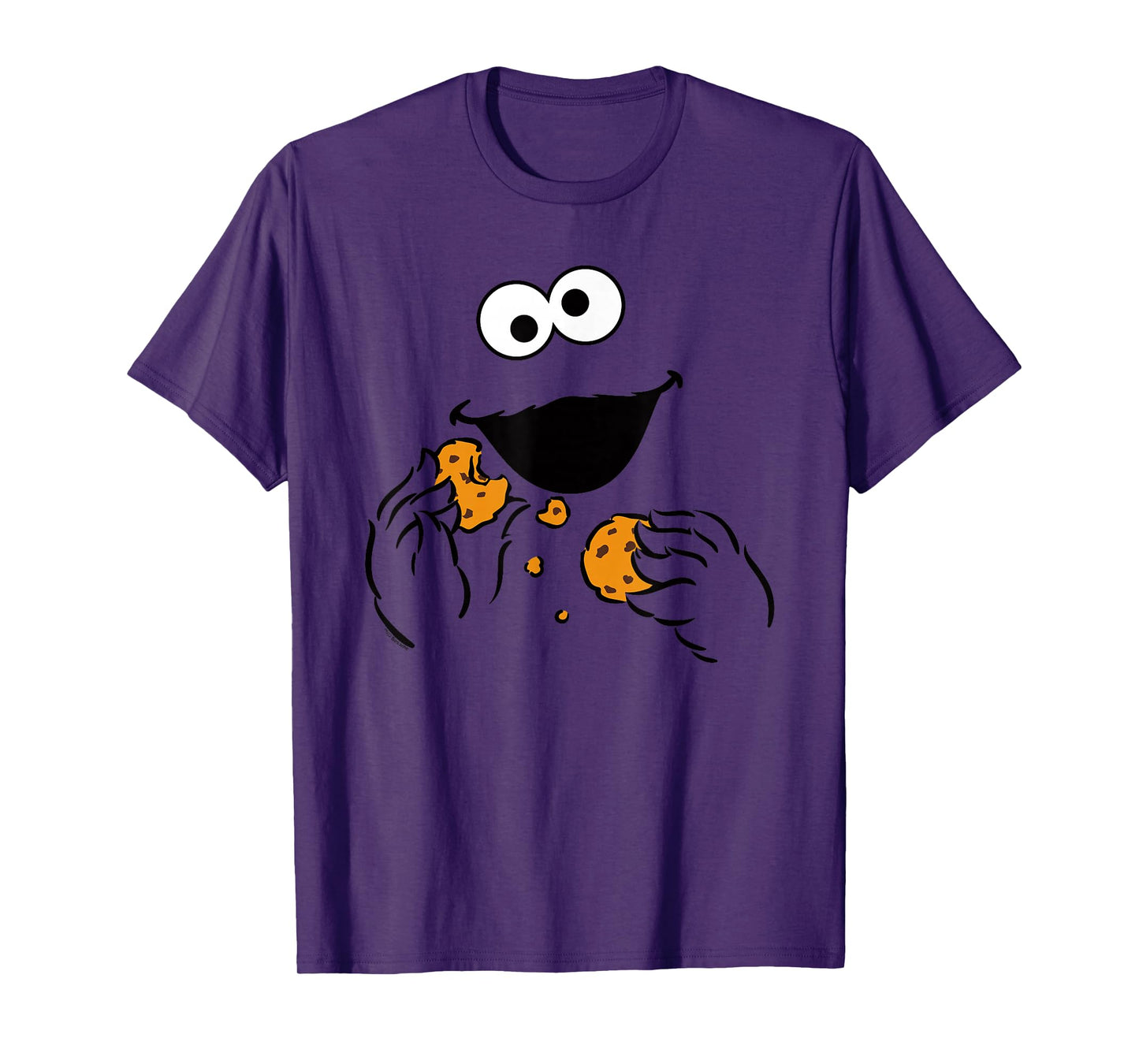 Sesame Street Cookie Monster Om Nom Face Halloween Costume T-Shirt