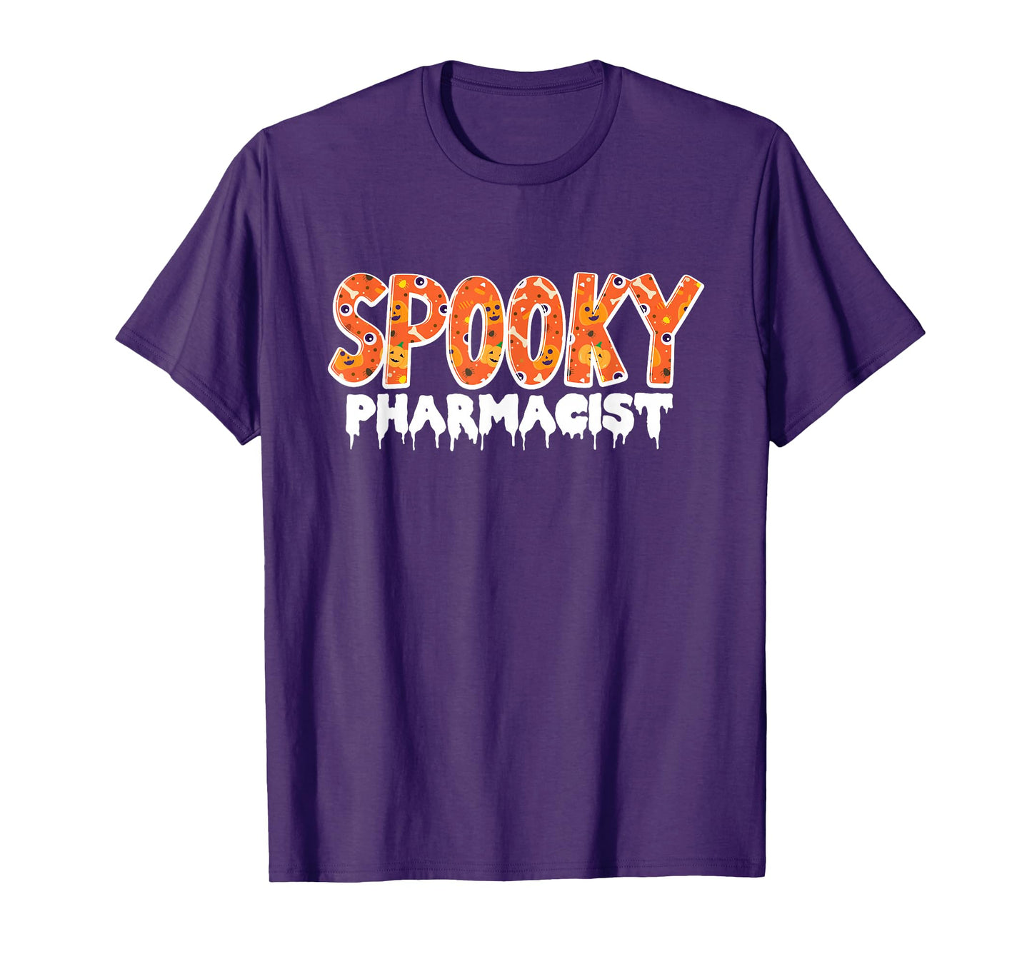 Spooky Pharmacist Halloween Pumpkins Pattern T-Shirt