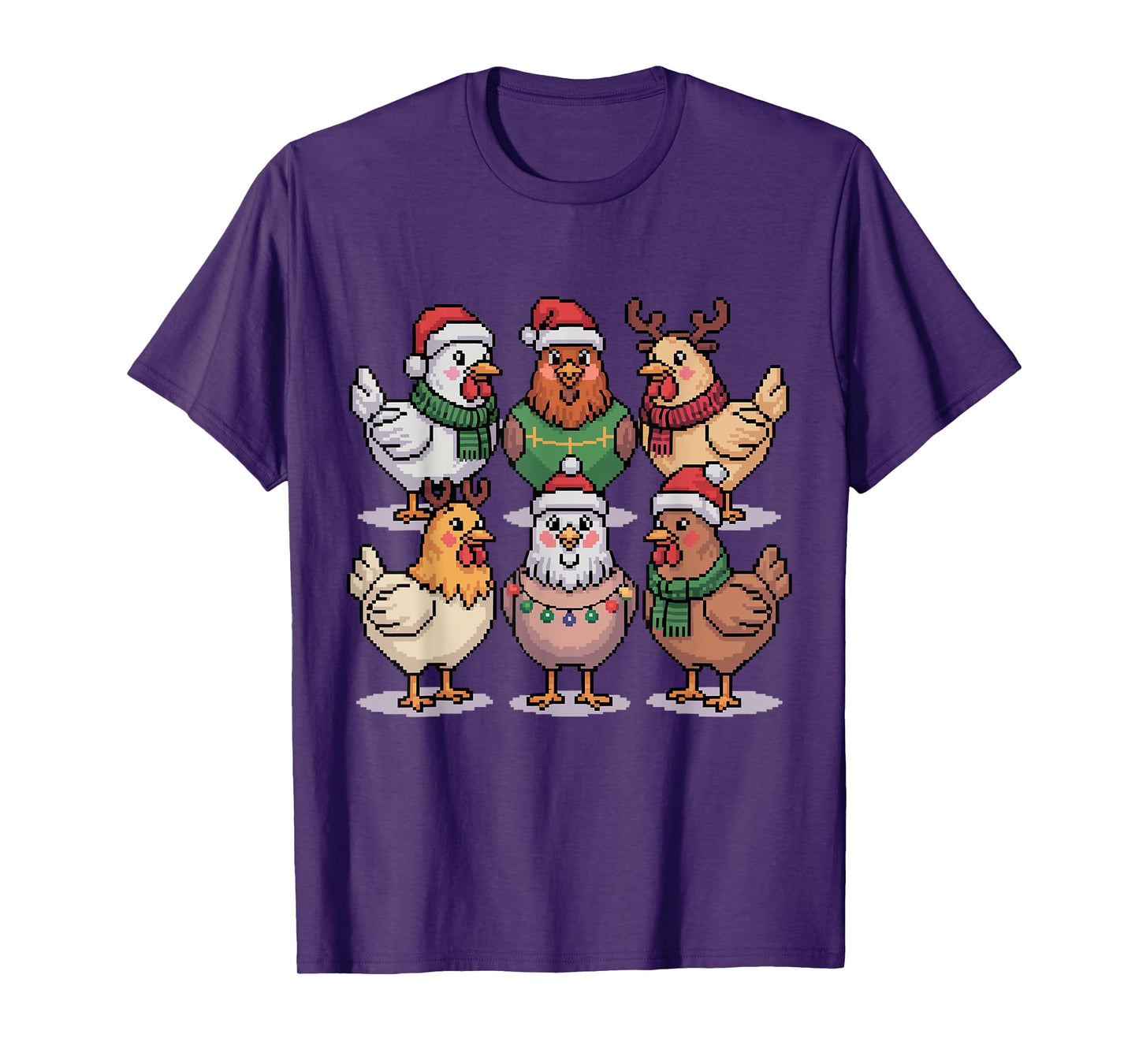 Christmas Lights Chicken Santa Funny Xmas Tree for Men Women T-Shirt
