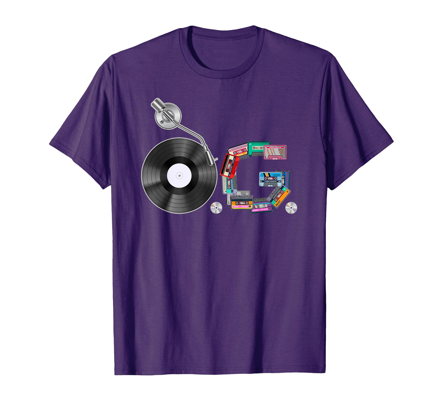 Old School OG Hip Hop Head Vinyl, CDs, Tapes 80s 90s Retro T-Shirt