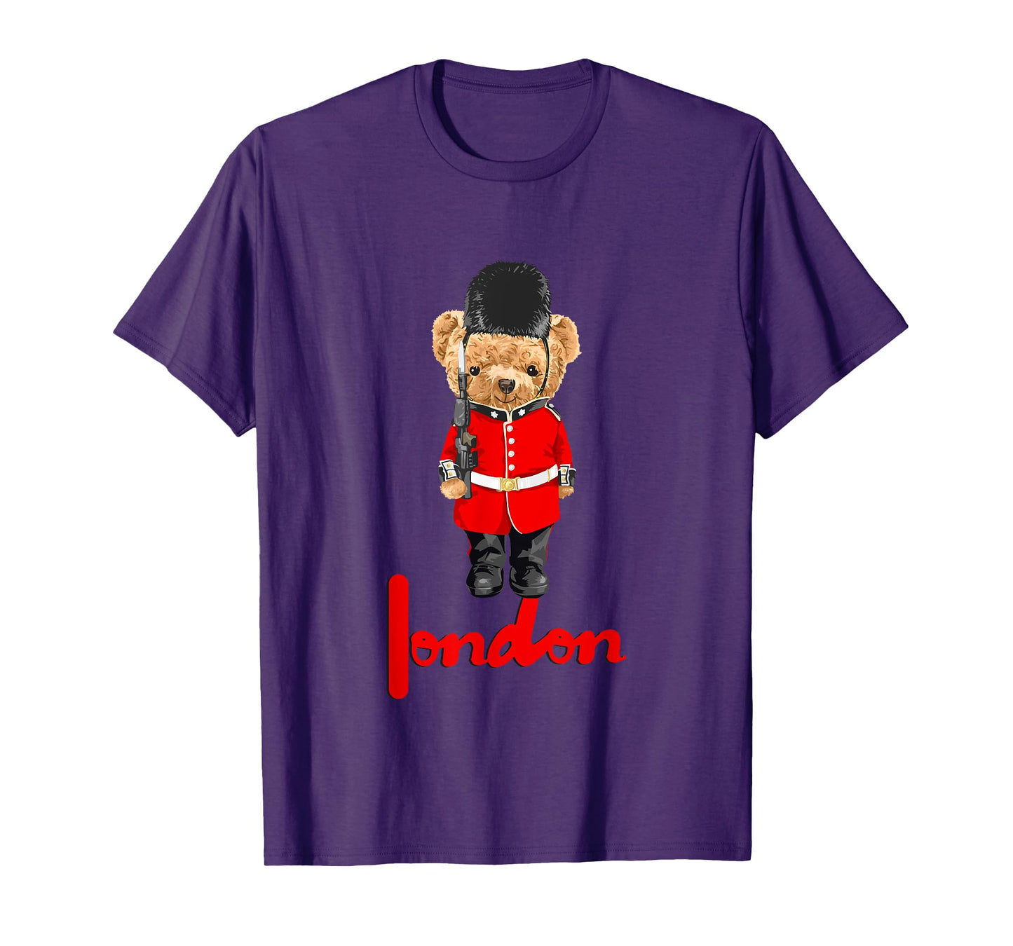 Cool London Teddy Bear Illustration Novelty Graphic Designs T-Shirt