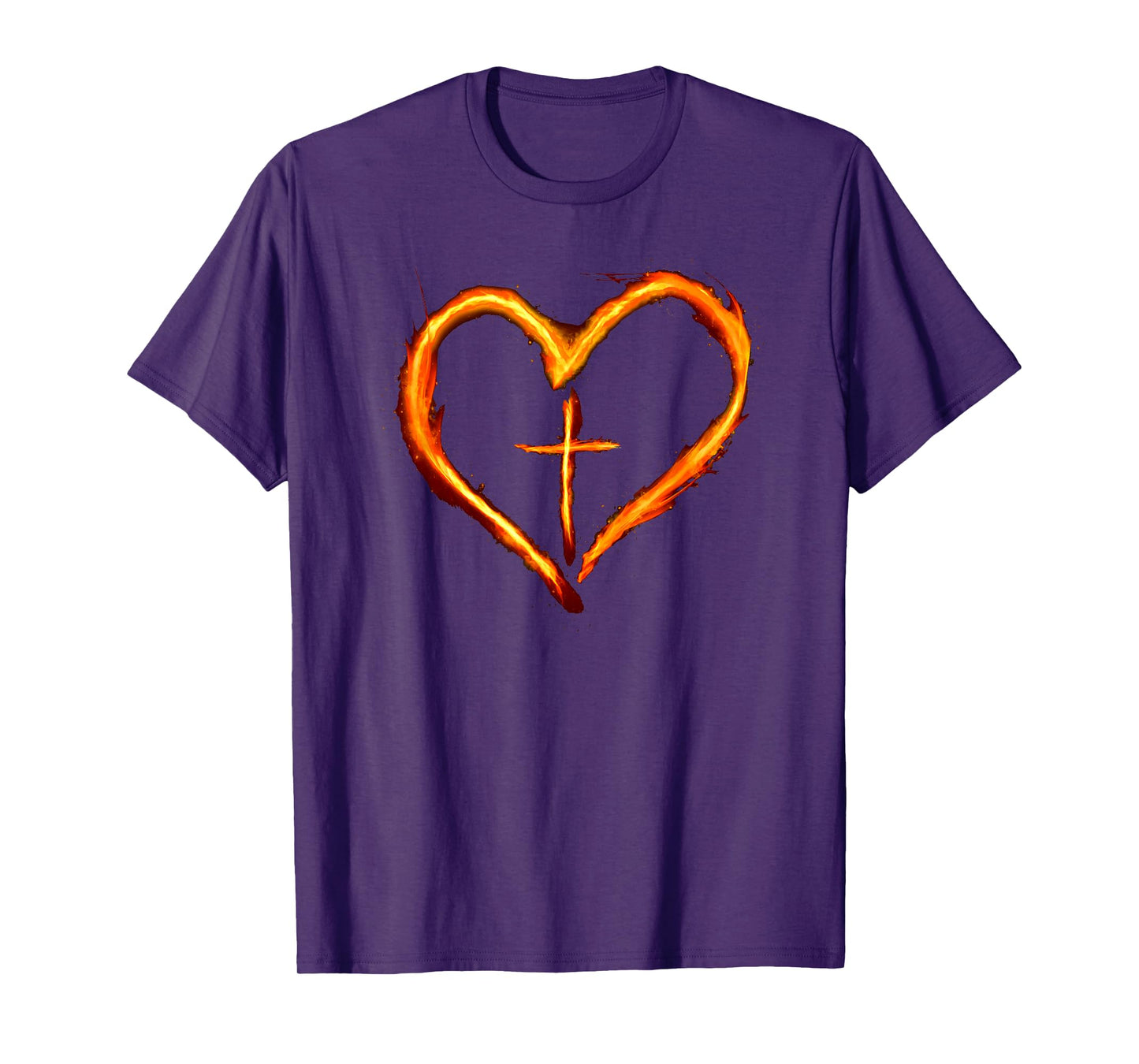 Christian Cross Revival Heart Flame – Be on Fire for Jesus T-Shirt