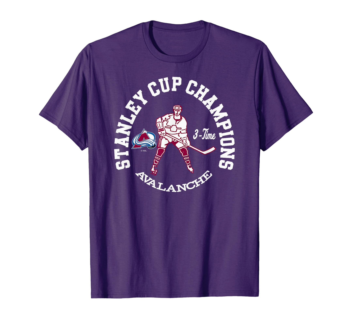Colorado Avalanche Stanley Cup Champions 3-Time Navy T-Shirt