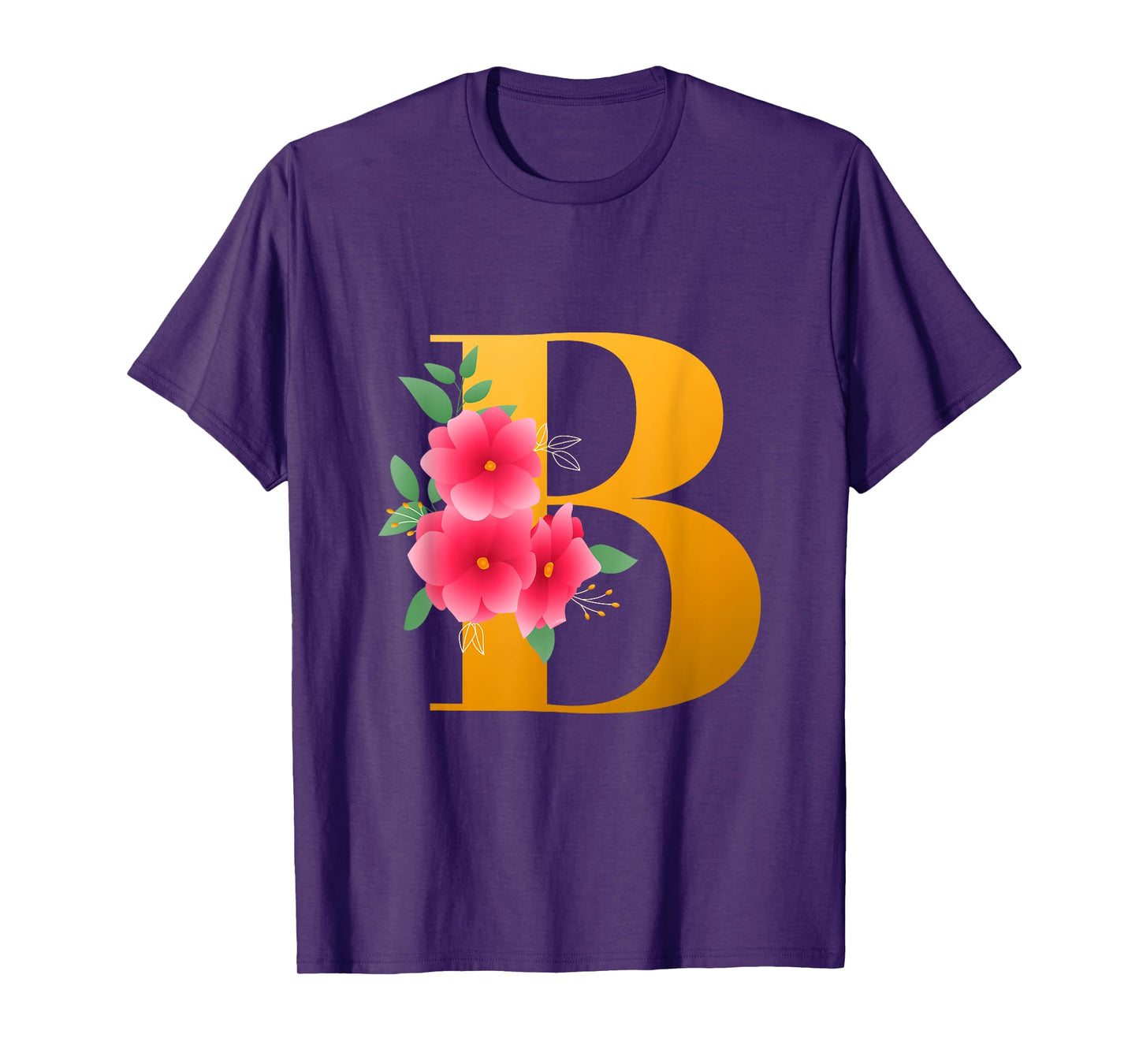 Floral B Alphabet Cute Initial Monogram Letter B Graphic T-Shirt