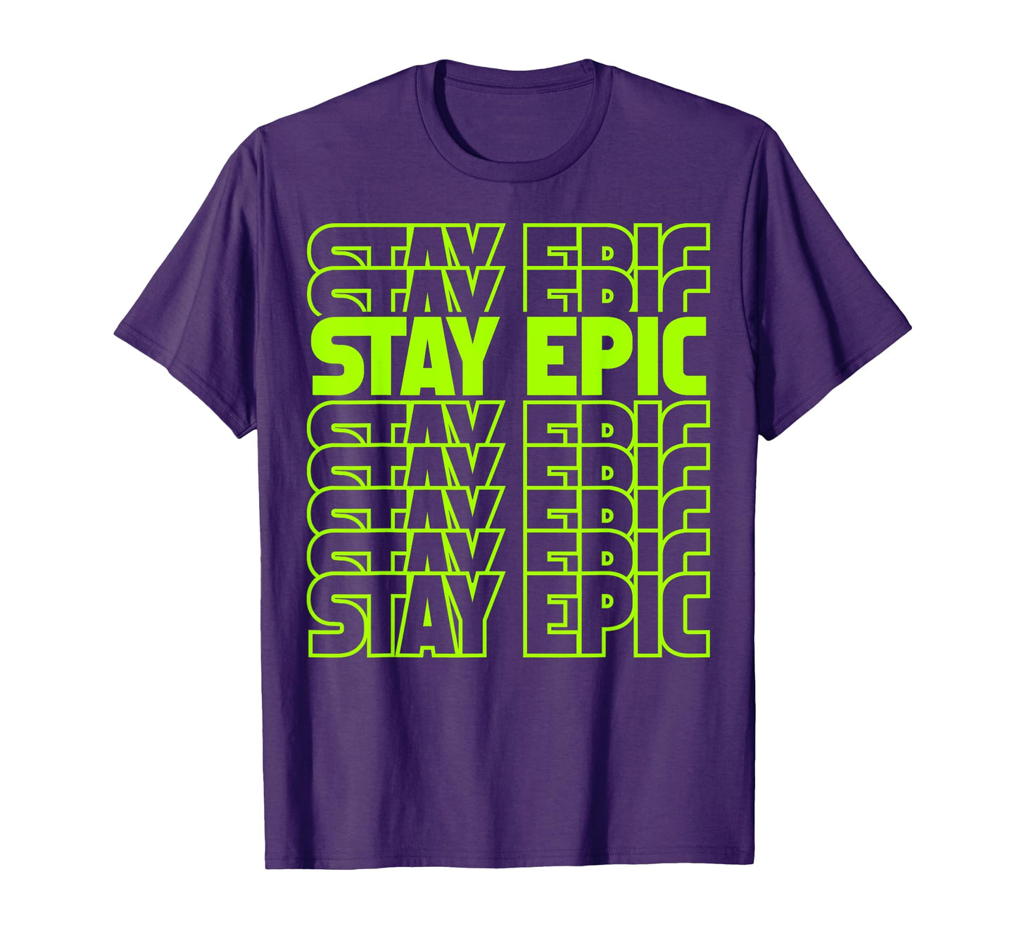 Stay Epic Lime Green Letter Stack T-Shirt