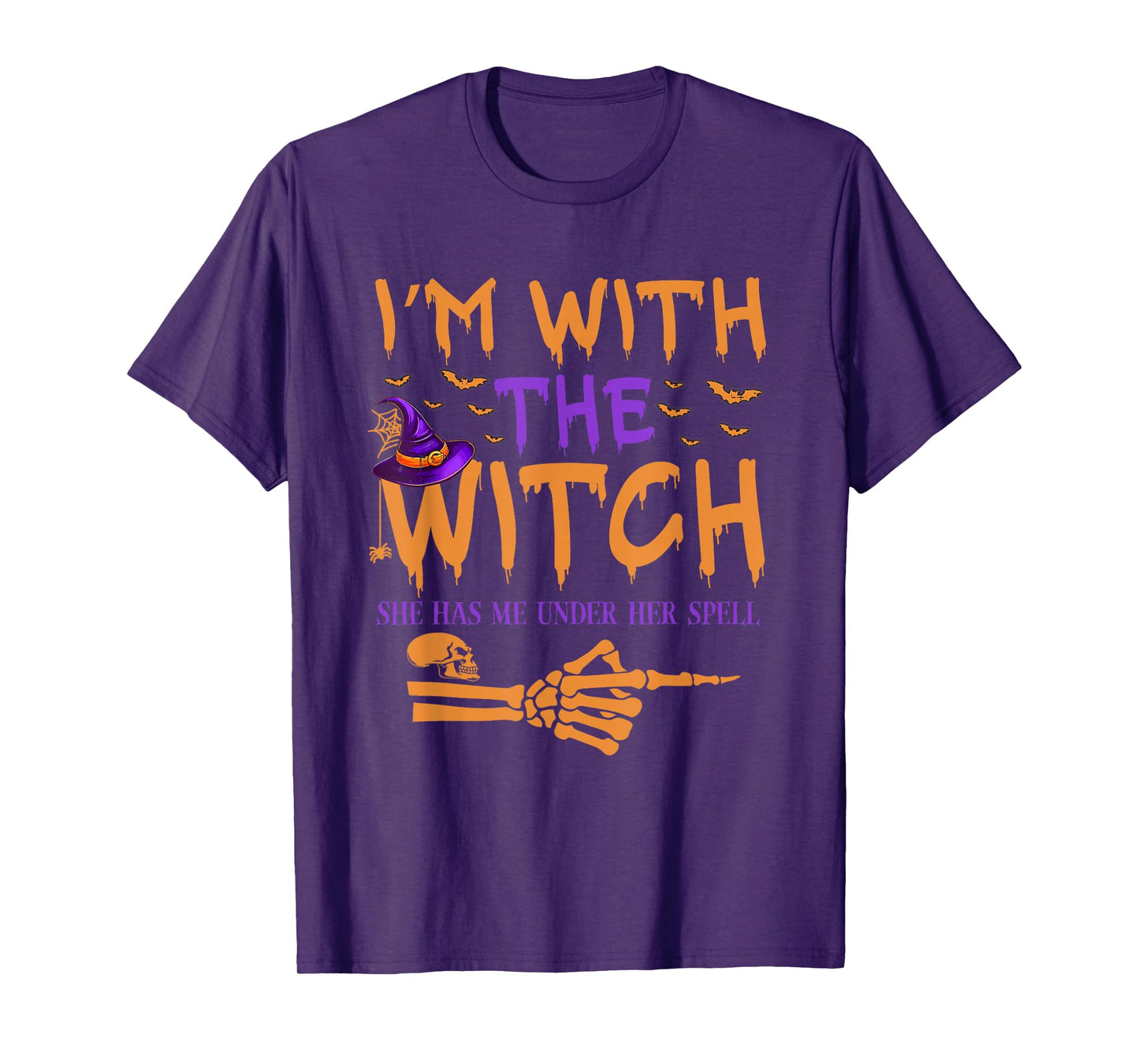 I'm with The Witch Funny Halloween Couple Costume Party T-Shirt