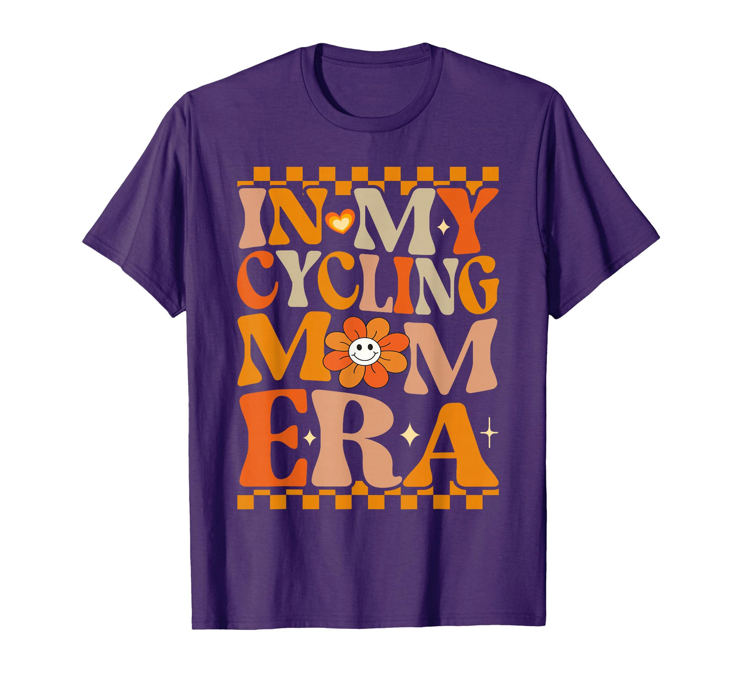 In My Cycling Mom Era | Retro Groovy Hippie Cycling T-Shirt