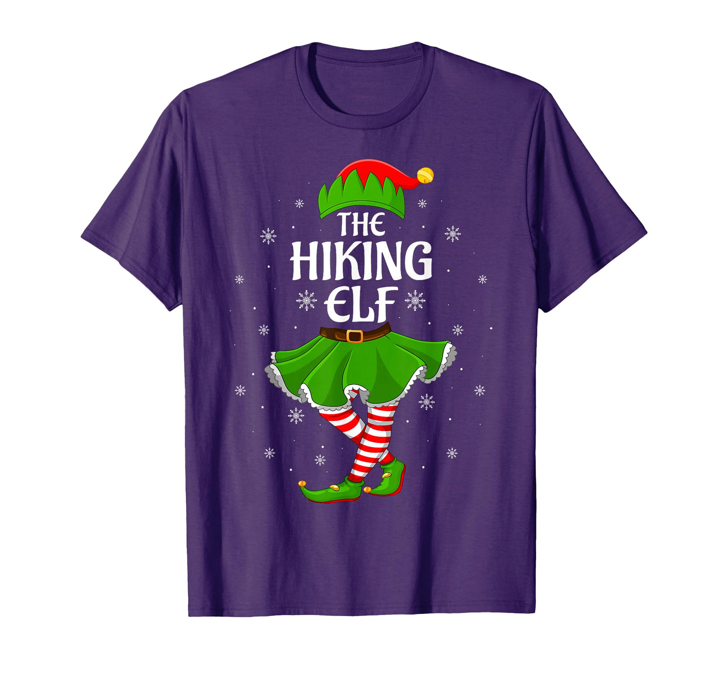 Hiking Elf Christmas Family Girls Women Elf Squad Xmas T-Shirt
