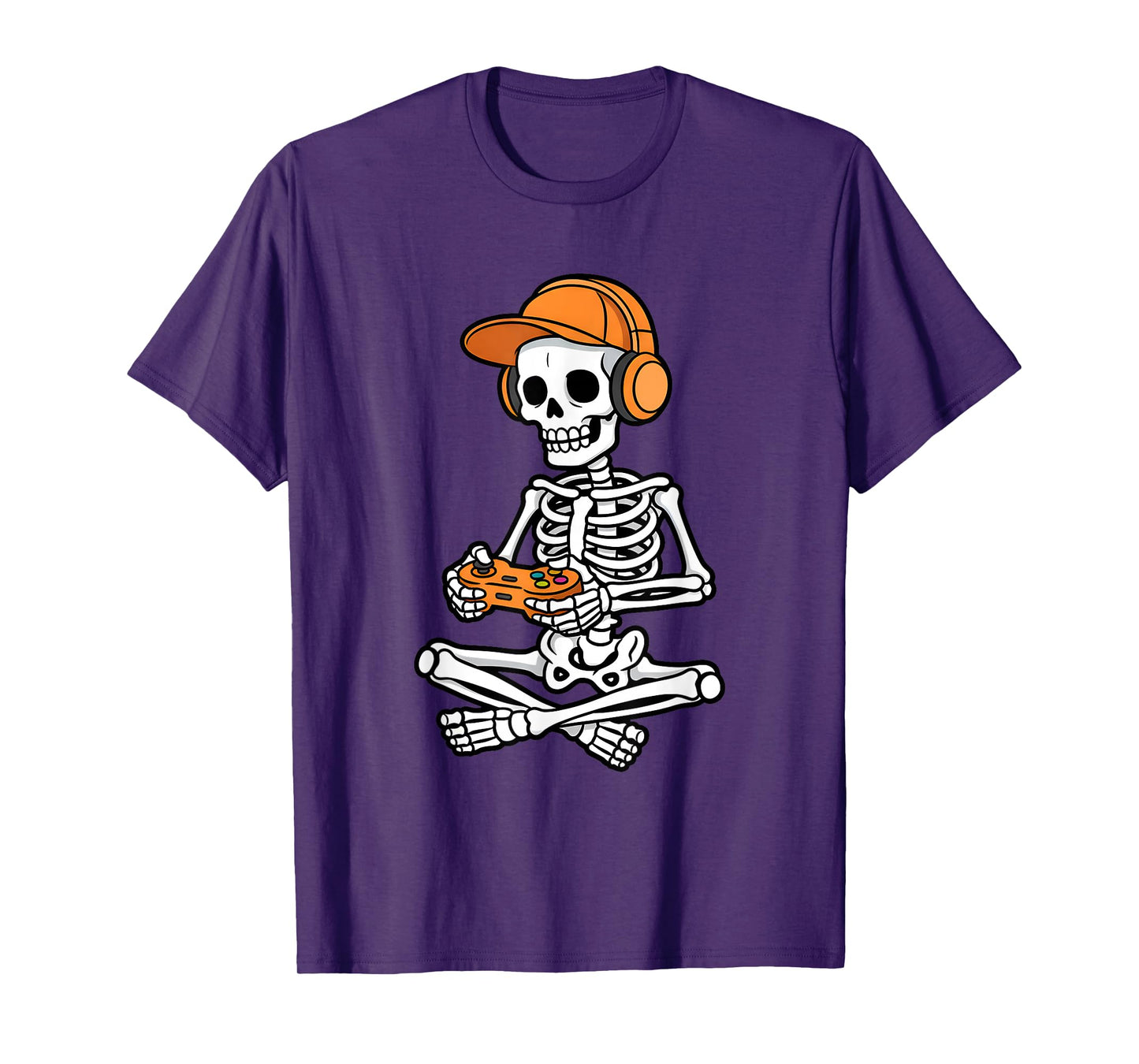 Halloween Skelton Gamer Video Gaming Funny Kids Boys Girls T-Shirt