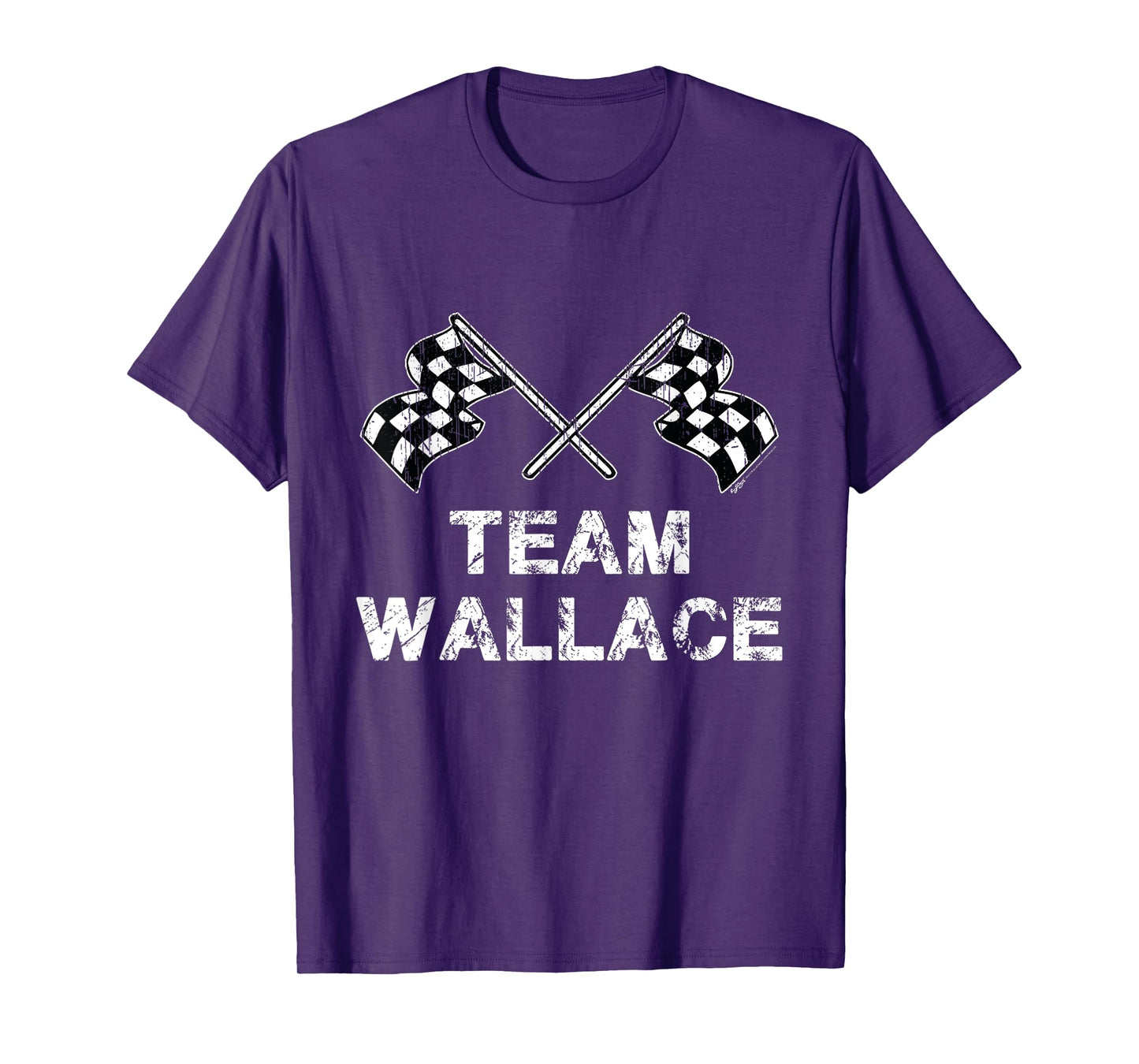 Vintage Team Wallace Family Checkered Flag Racing T-Shirt