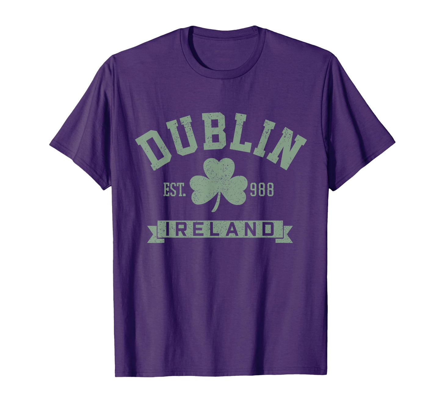 Dublin Ireland Shamrock Irish St. Patricks Day Dark Green T-Shirt