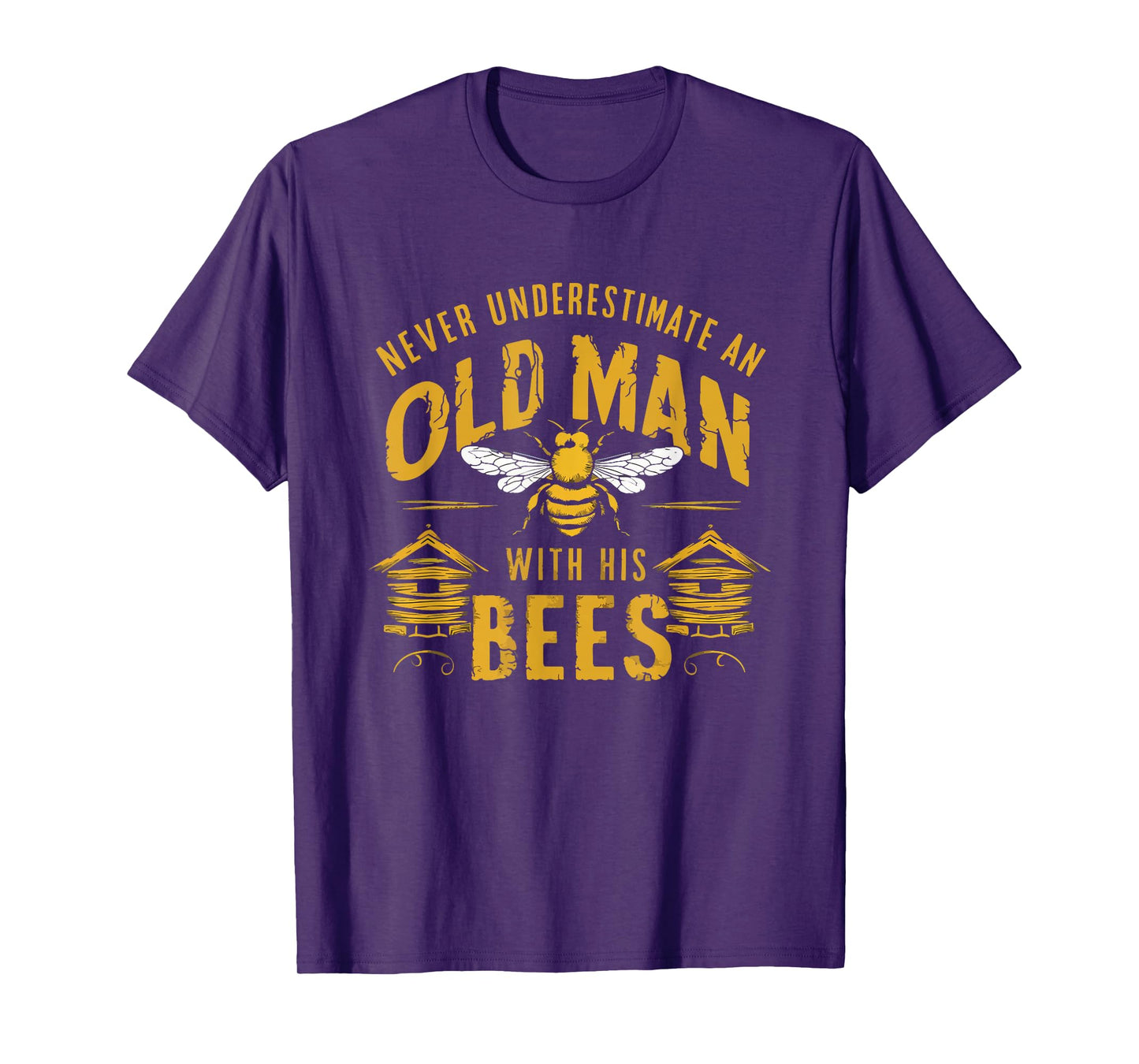 Vintage Never Underestimate An Old Man Beekeeper Funny T-Shirt