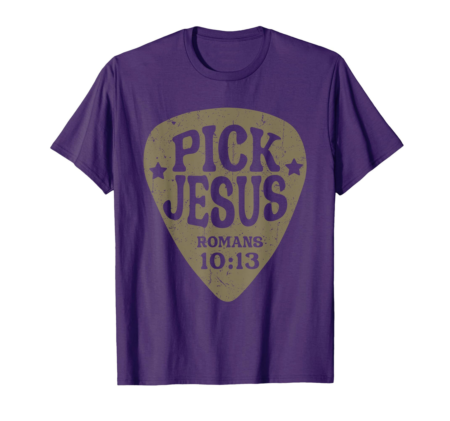 Guitar Pick Jesus Christian Music Guitarist Pastor Retro T-Shirt