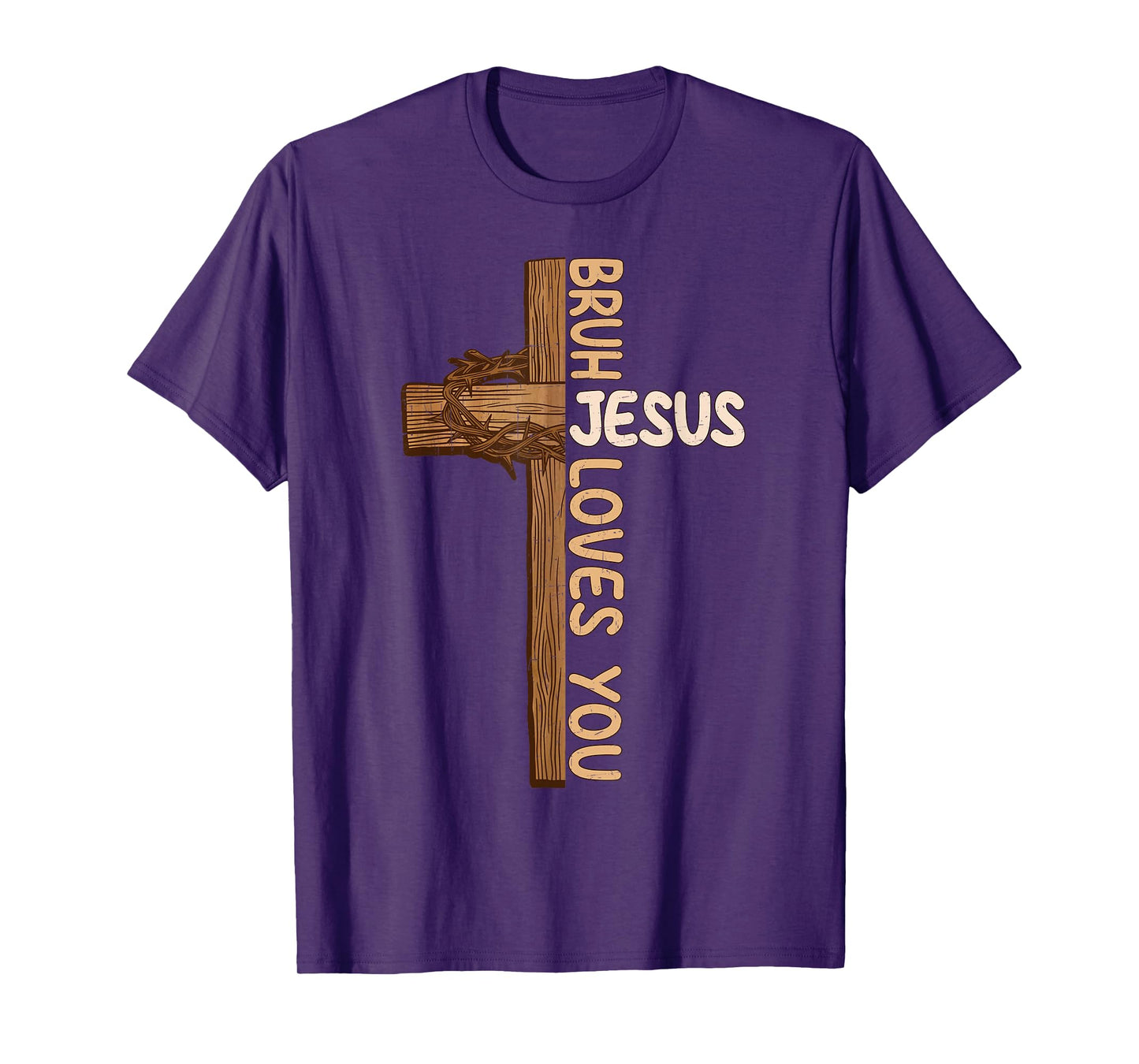 Religious Christian Boys Teens Kids Bruh Jesus Loves You T-Shirt