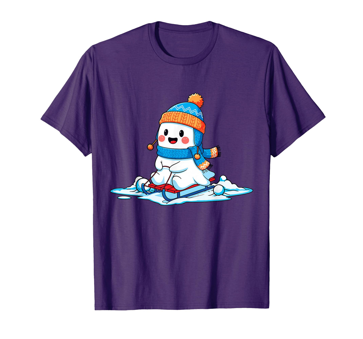 Kawaii Ghost Skii Winter Halloween Christmas Winterween T-Shirt