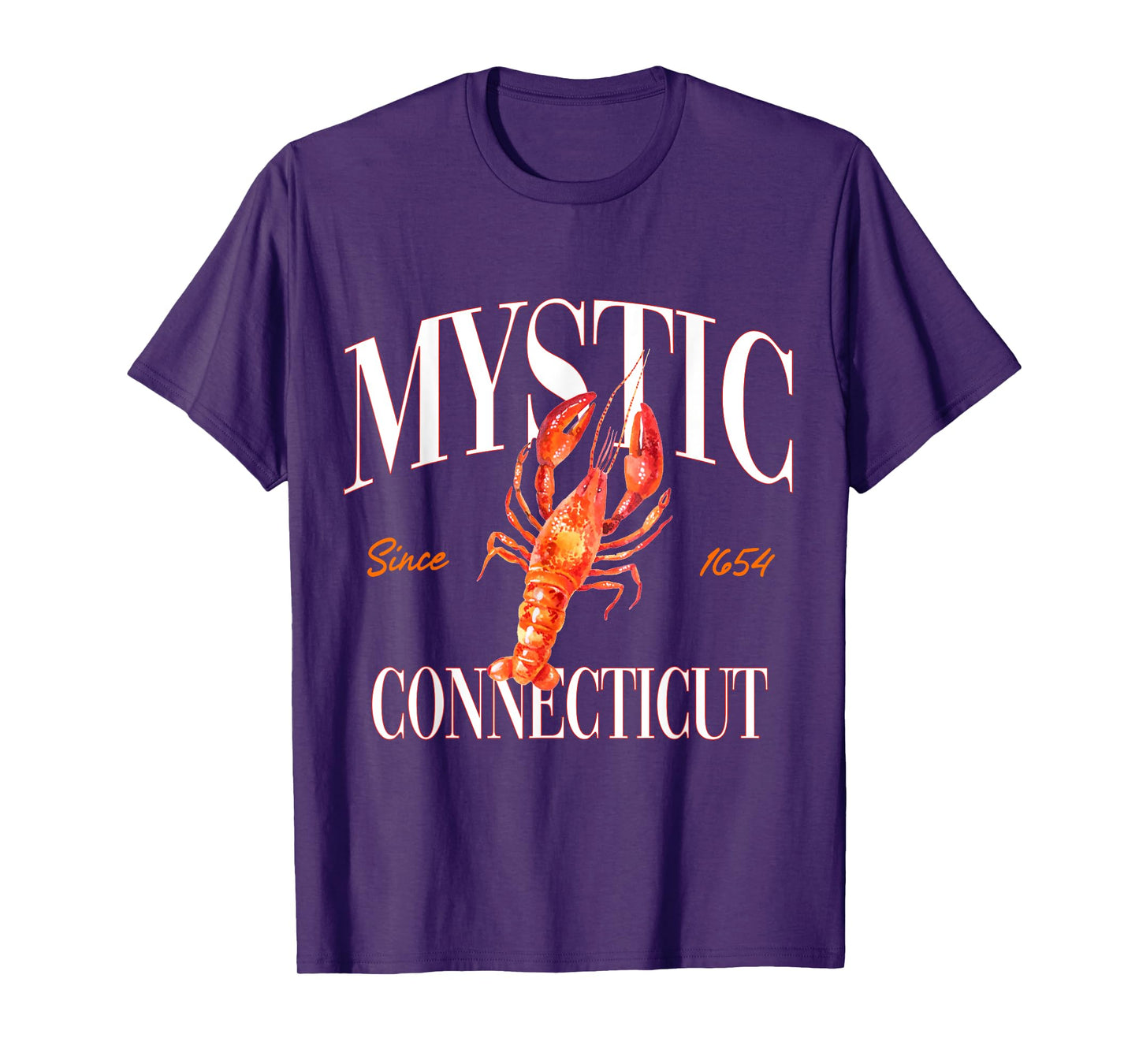 Mystic Connecticut Est. 1654 Lobster Souvenir Vintage Retro T-Shirt