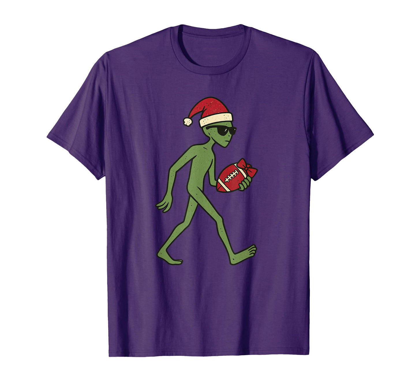 Christmas Alien American Football Funny Xmas Holiday T-Shirt