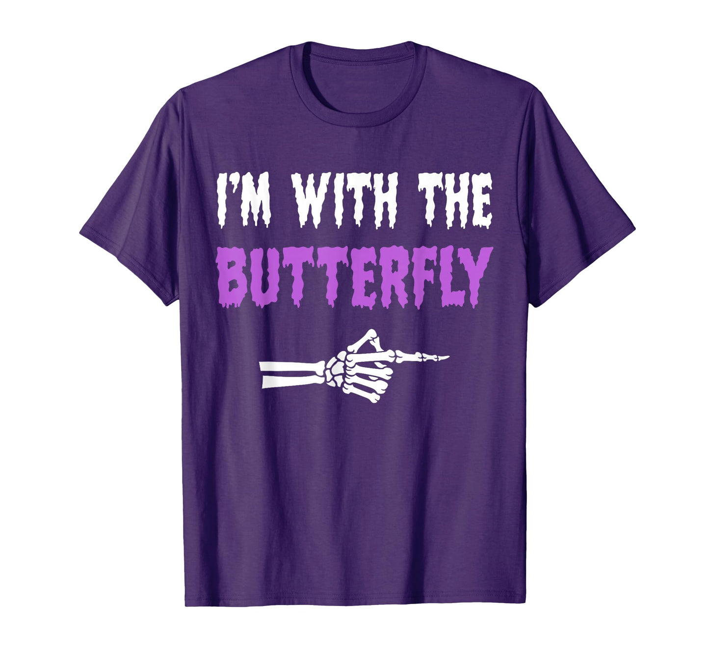 I'm With Butterfly Party Matching Couples Halloween Costume T-Shirt
