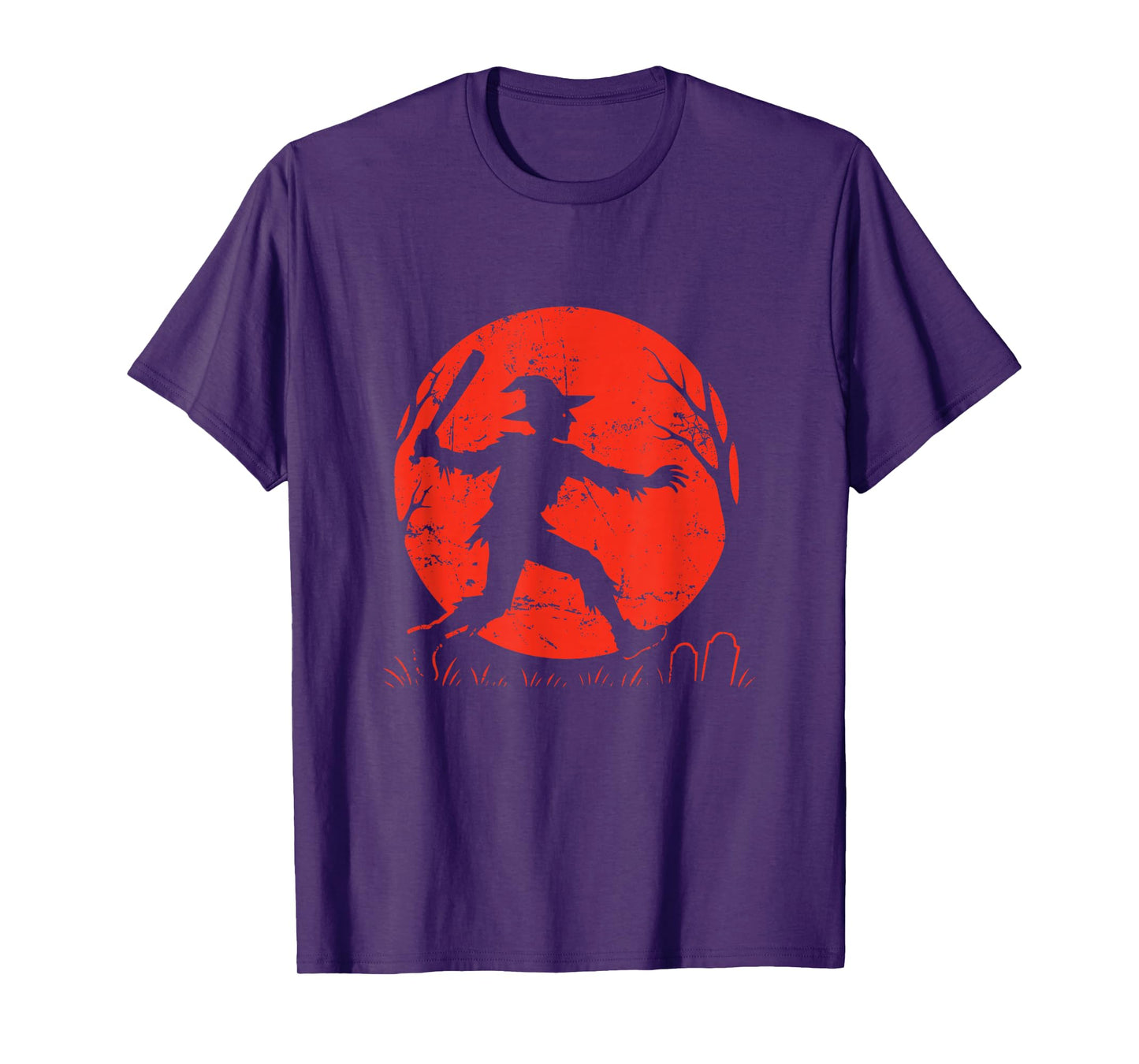 Scarecrow Baseball Under Moon T-Shirt