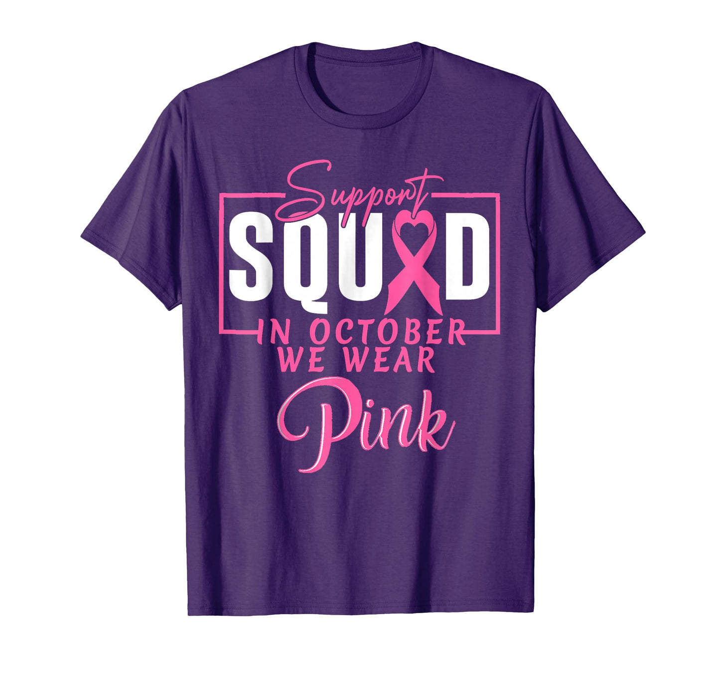in October We Wear Pink Ghost Witch Breast Cancer Awareness T-Shirt