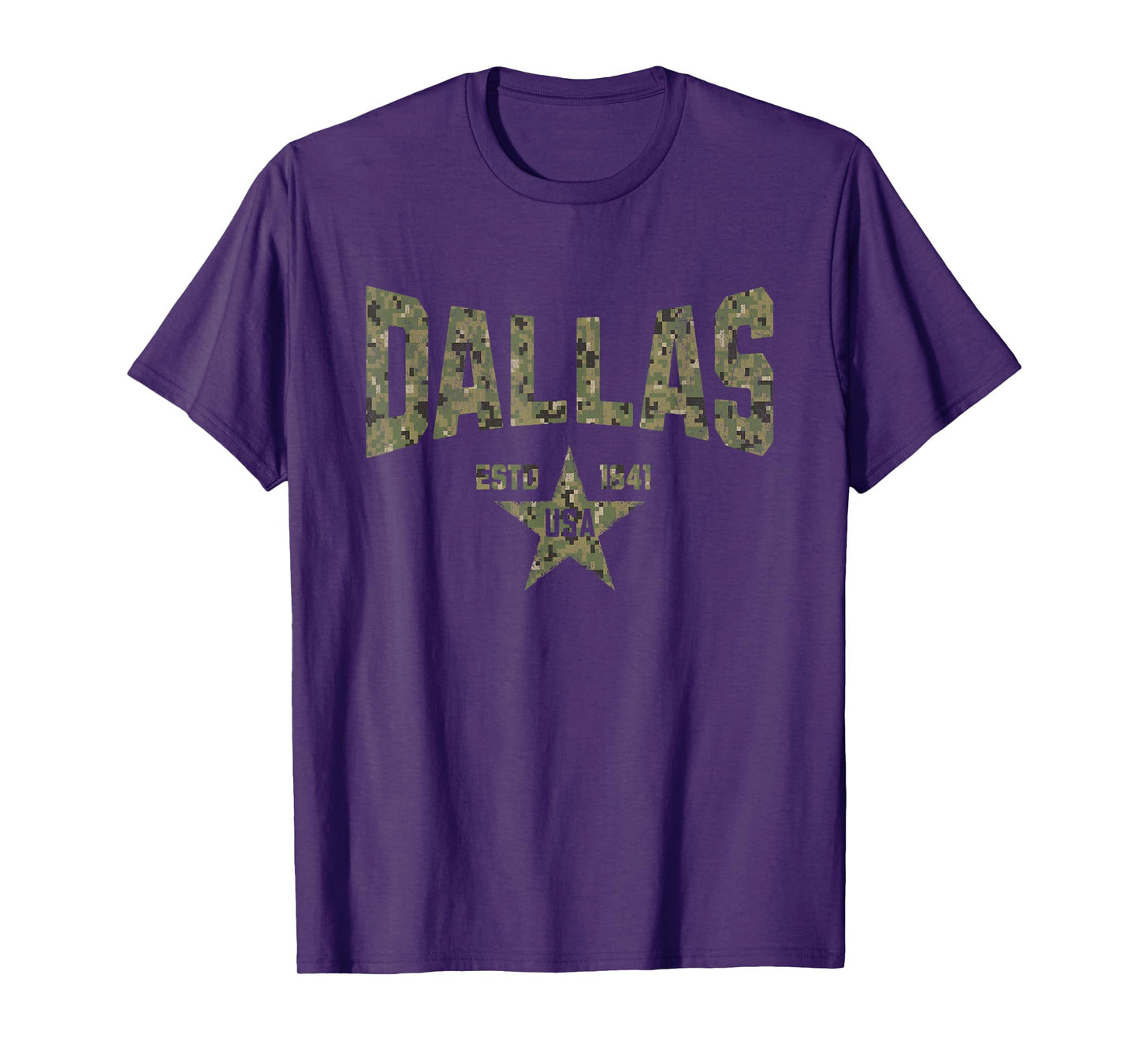 Camo Souvenir USA Star Dallas Texas T-Shirt
