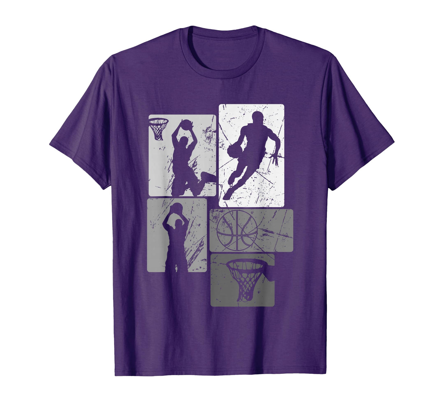 Retro Style Basketball Playing Kids Boys 10-12 12-14 Gifts T-Shirt