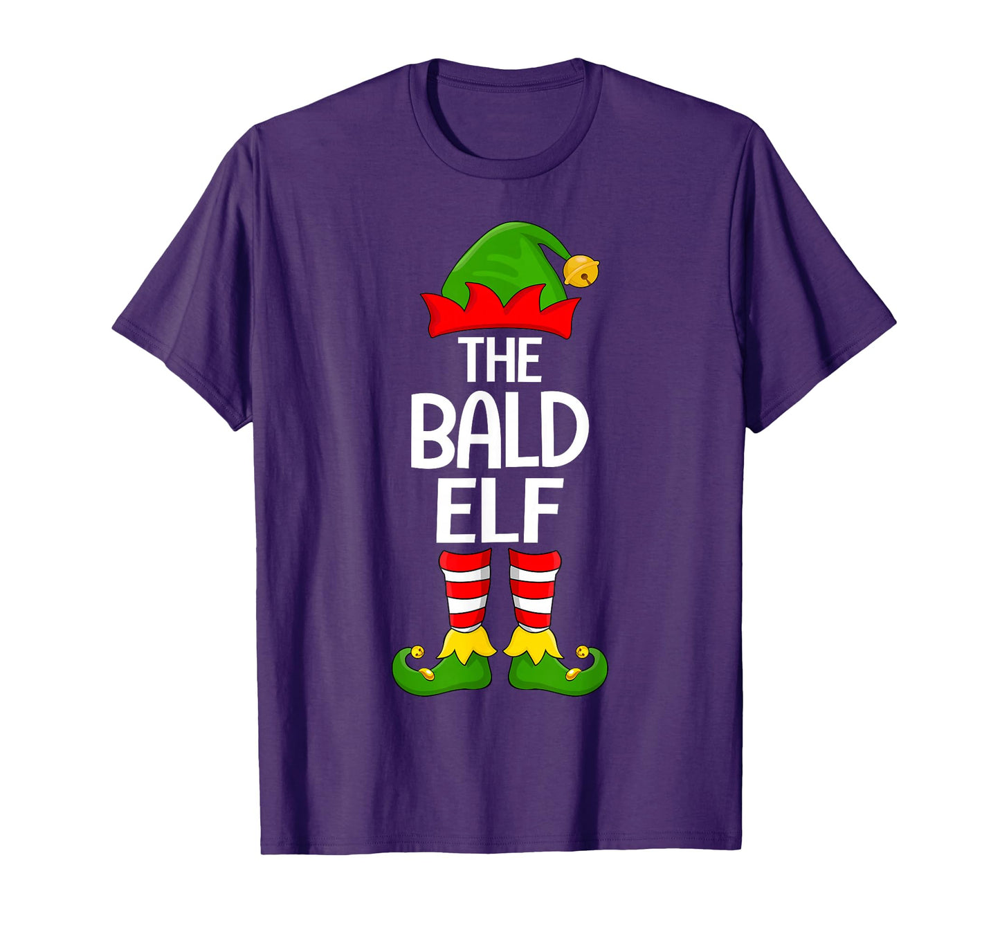 Bald Elf Xmas Matching Family Elf Squad Christmas T-Shirt