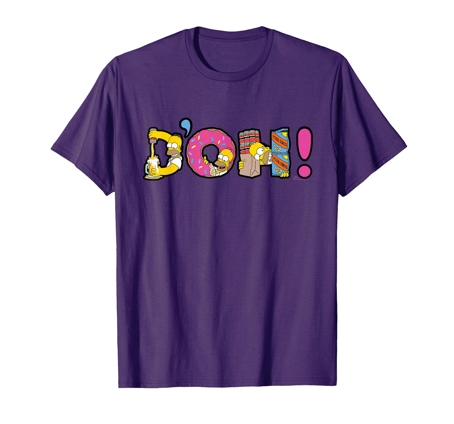 The Simpsons Homer Simpson Beer and Donuts Letters D’OH! T-Shirt
