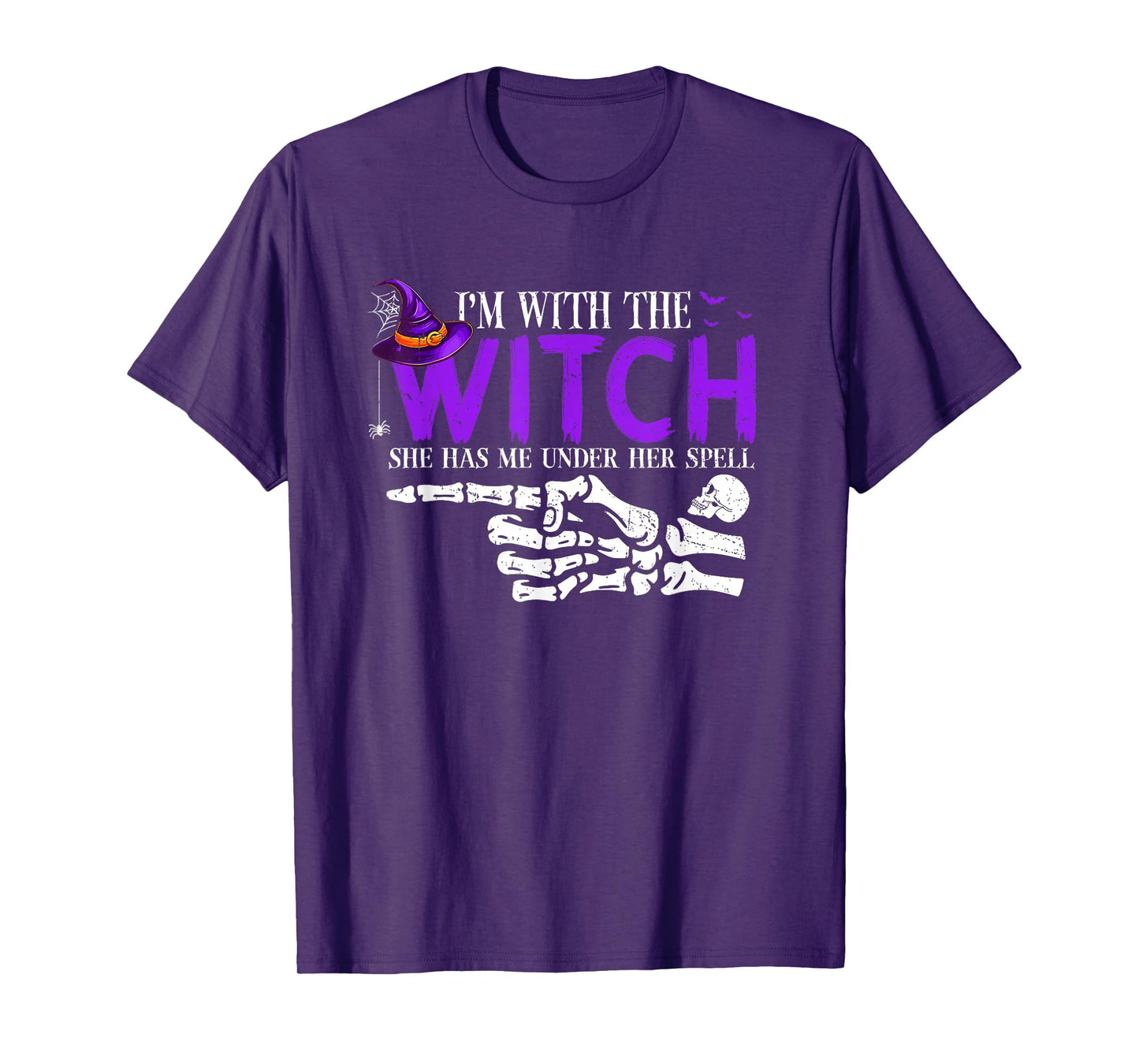 I'm with The Witch Funny Halloween Couple Costume Party T-Shirt