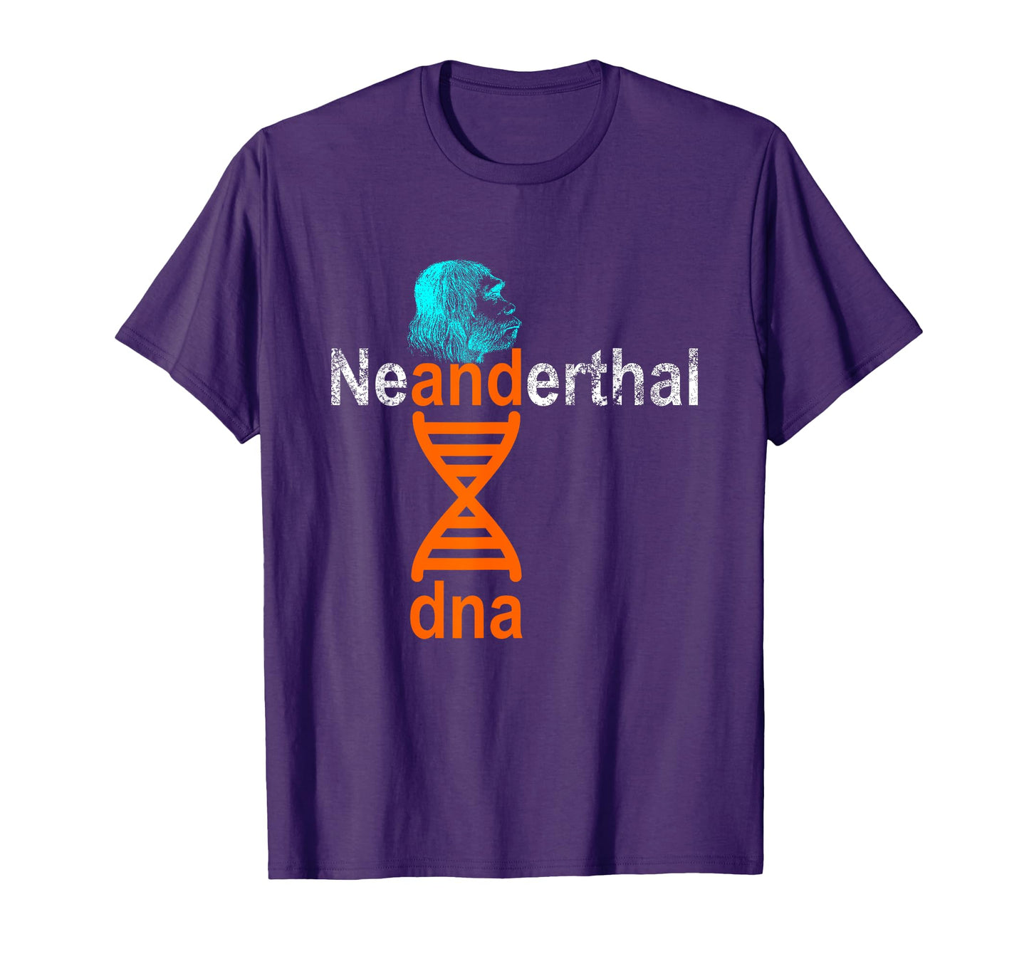 Neanderthal DNA Double Helix Design Co. Adult Unisex Retro Genetic Double Helix T-Shirt, Black, Small, Short Sleeve