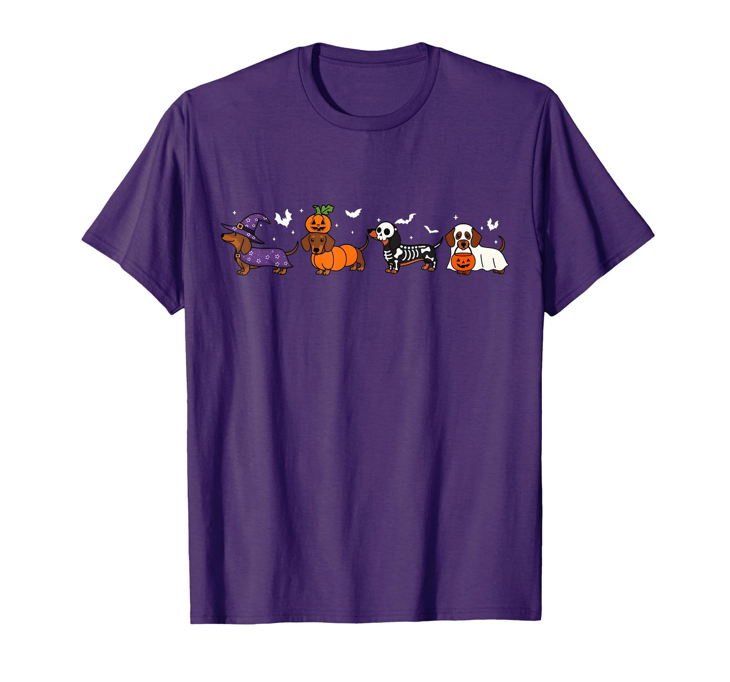 Weiner Dog Witch Happy Halloween Cute Halloween Dachshund T-Shirt