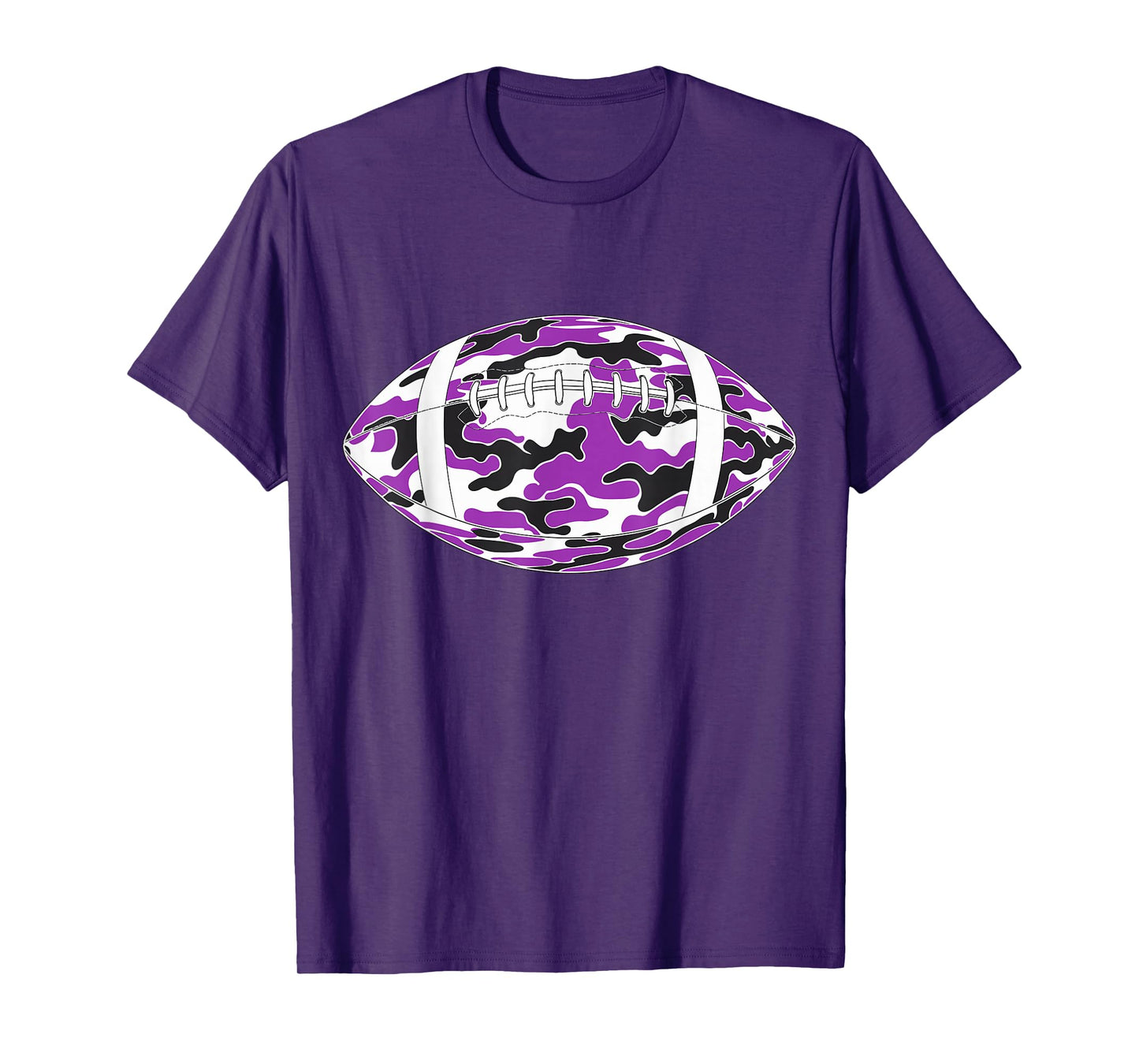 Purple Camouflage American Football T-Shirt