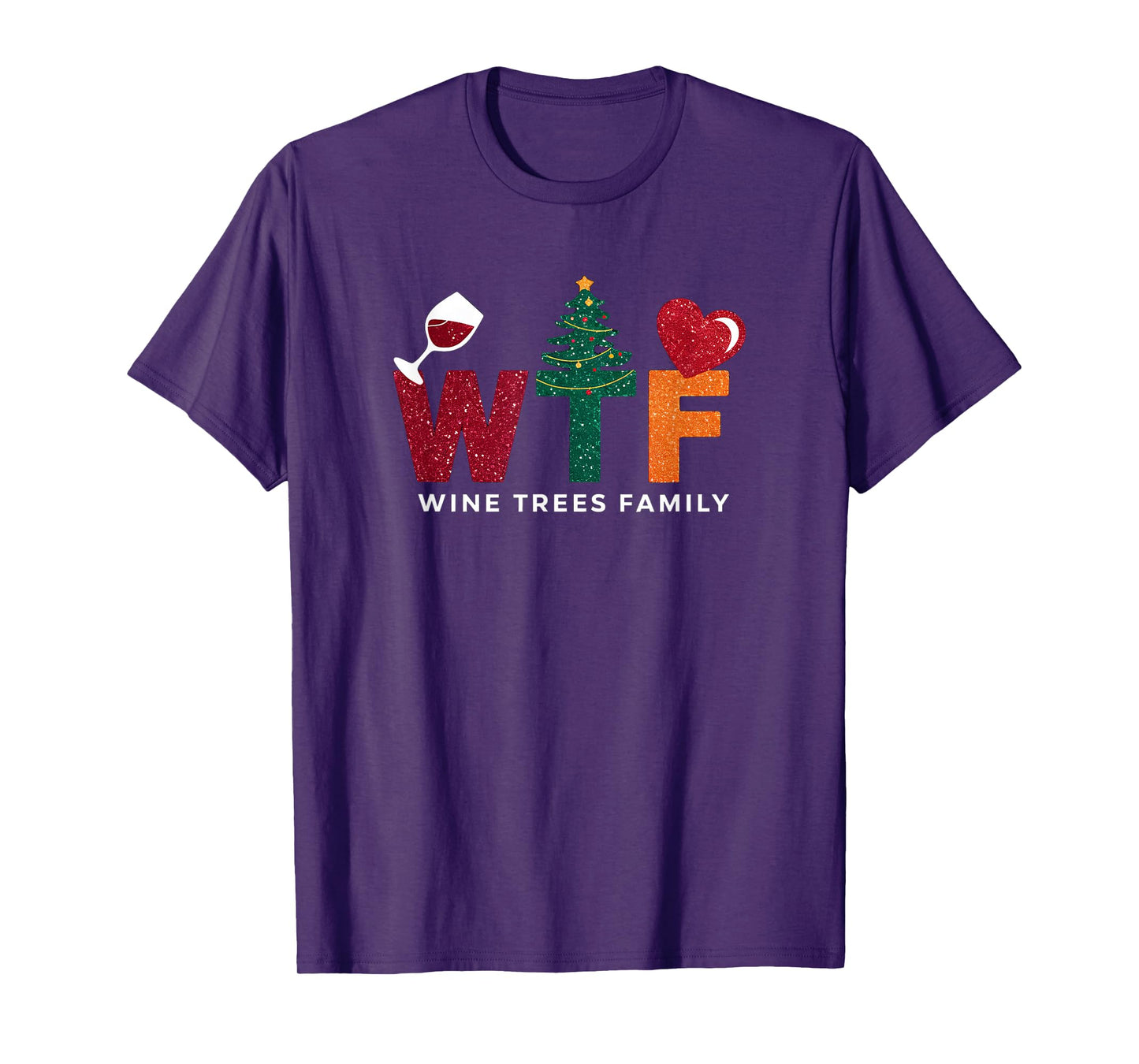 Christmas WTF Wine Trees Family Santa Christmastree T-Shirt