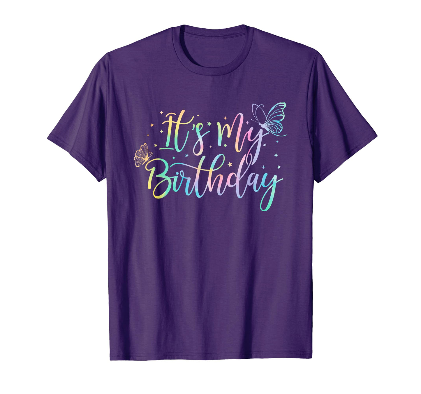 It's My Birthday Butterfly Tie Dye Birthday Party Women Girl T-Shirt