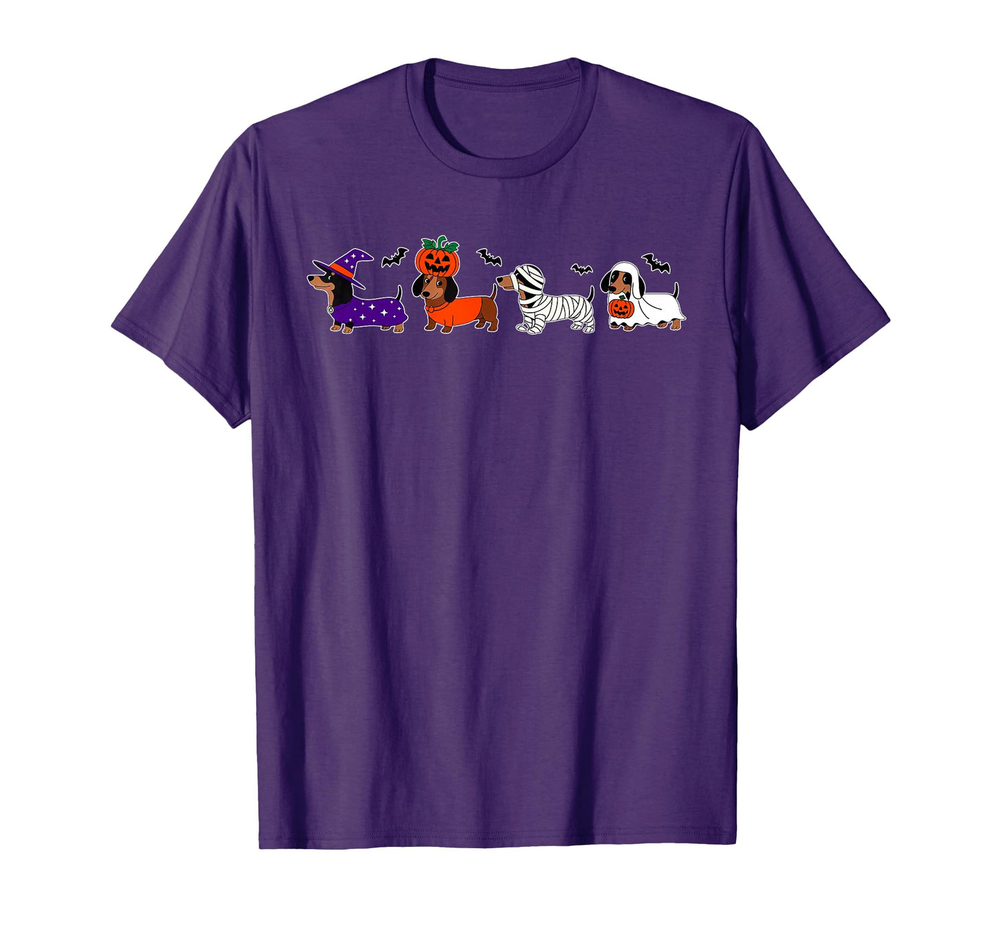 Weiner Dog Witch Happy Halloweenie Cute Halloween Dachshund T-Shirt