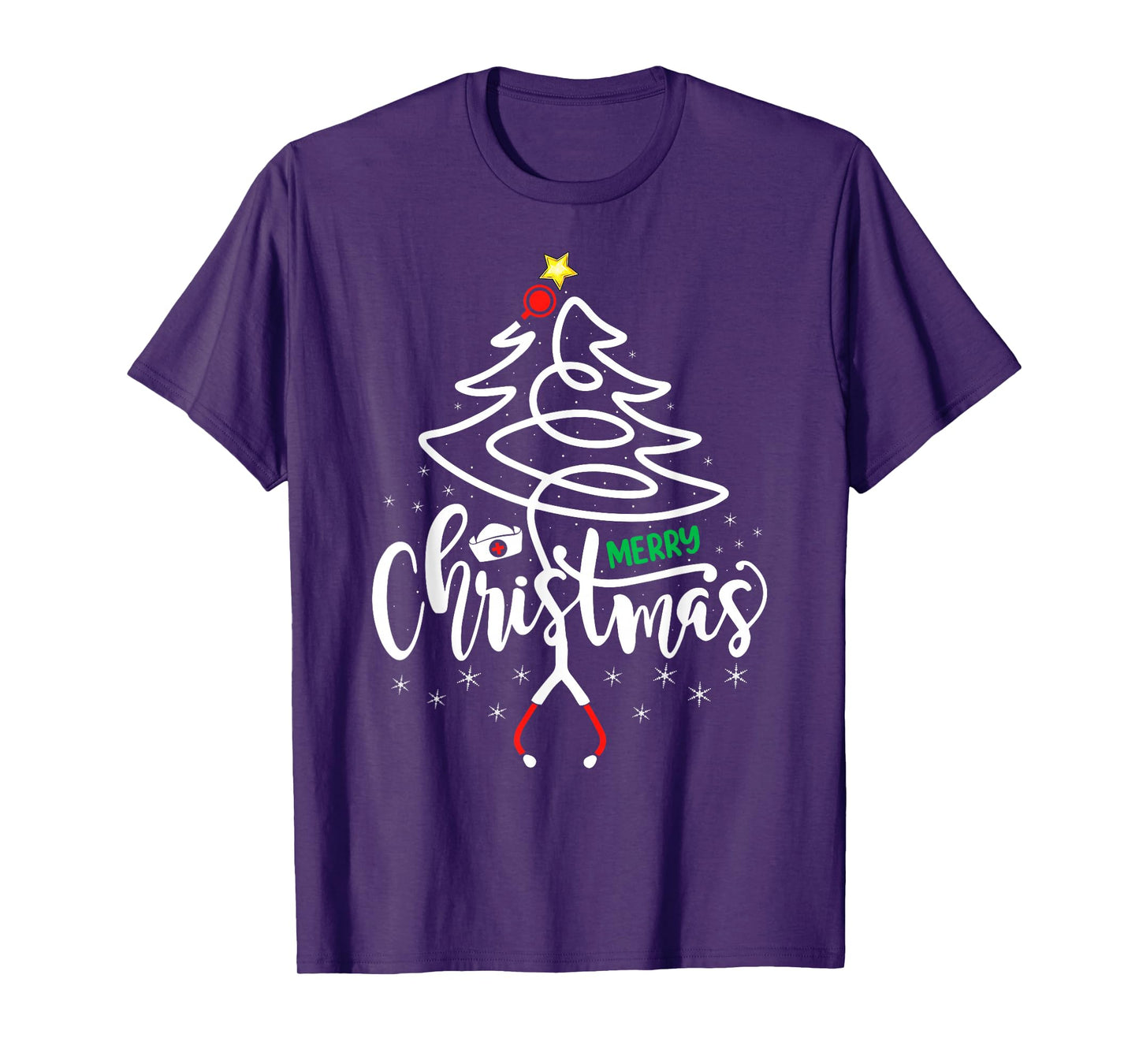 Nurse Christmas Crew Nursing Nurse Stethoscope Xmas Tree T-Shirt