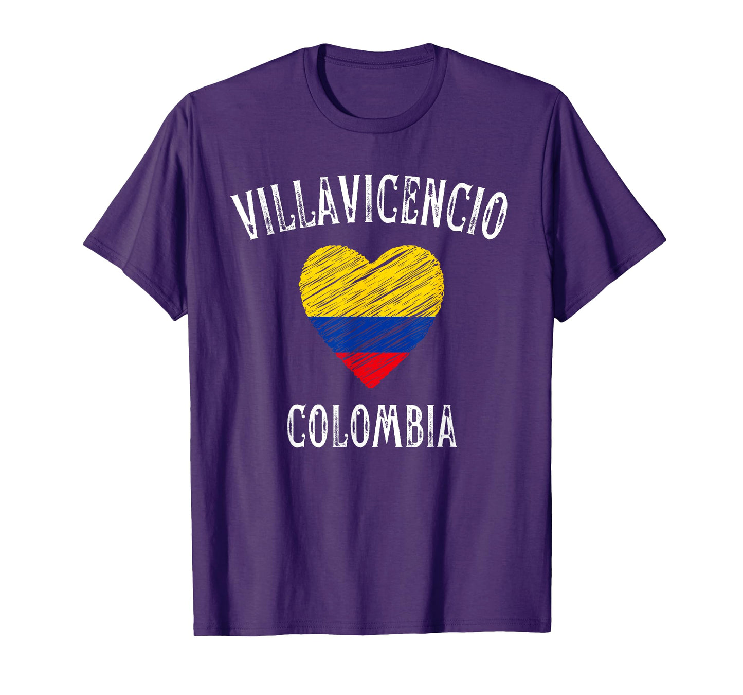 Colombia Flag Heart Villavicencio City T-Shirt