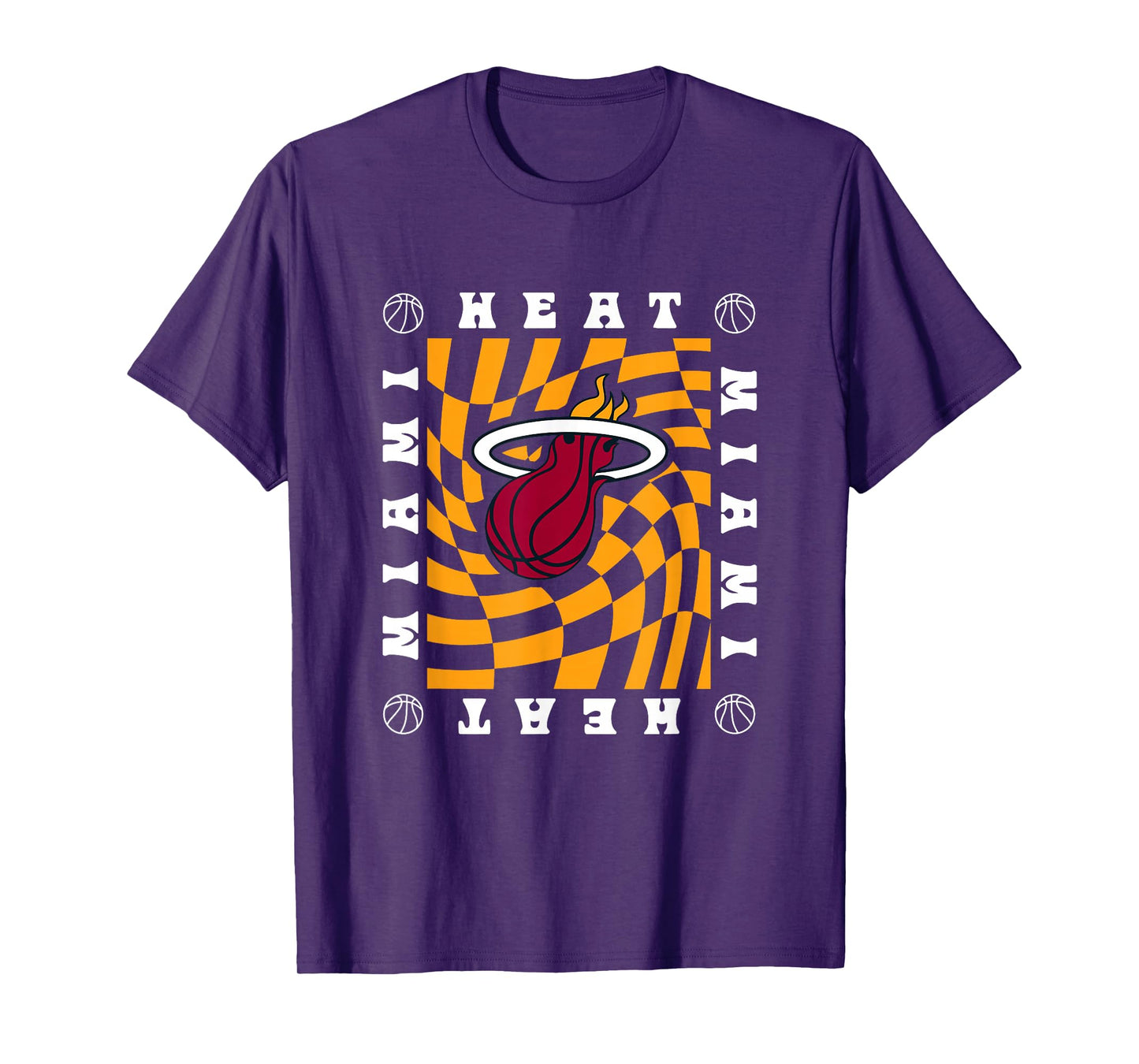 NBA Miami Heat Retro Checkerboard Wave T-Shirt