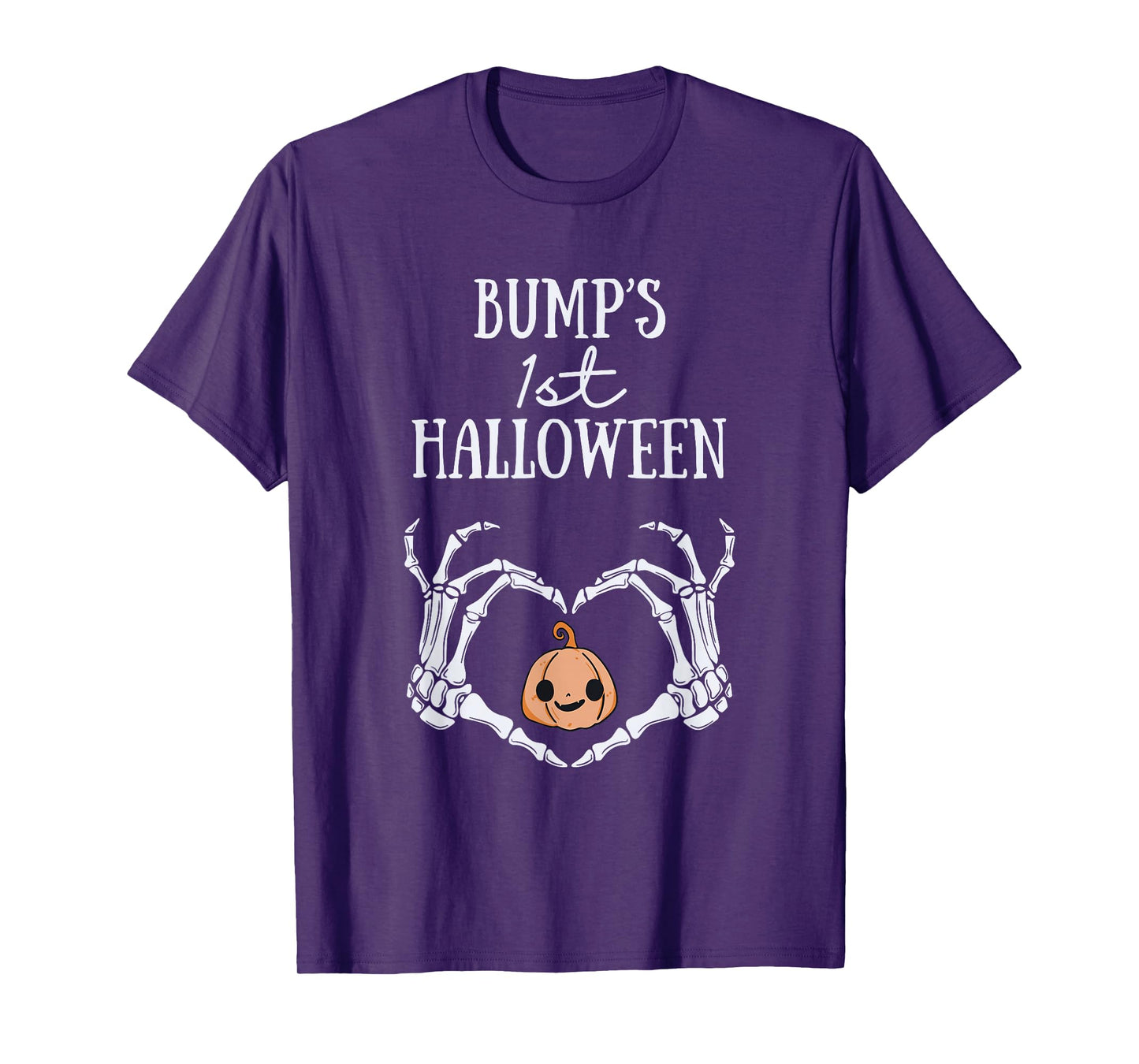 Bump's 1st Halloween Skeleton Hand Heart Pregnancy Baby T-Shirt