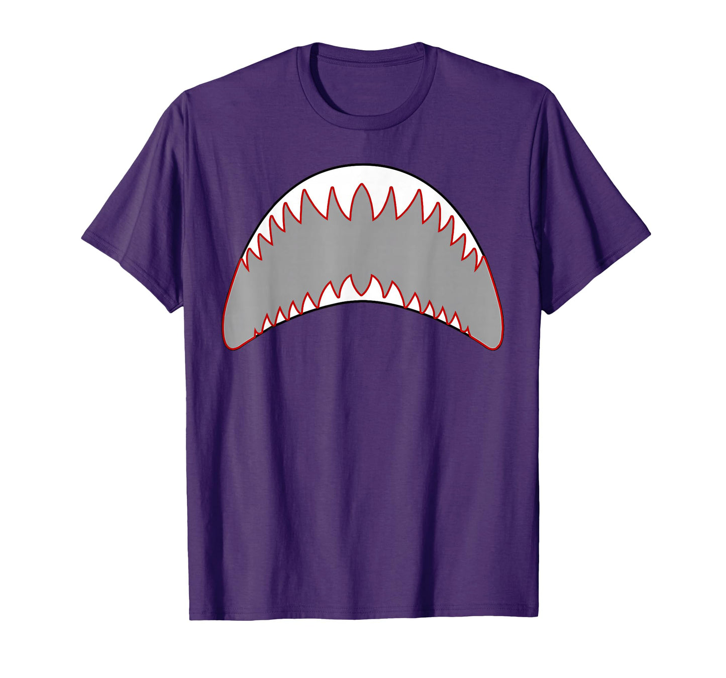 Shark Mouth Jaw Lazy Easy Costume For Halloween Party T-Shirt