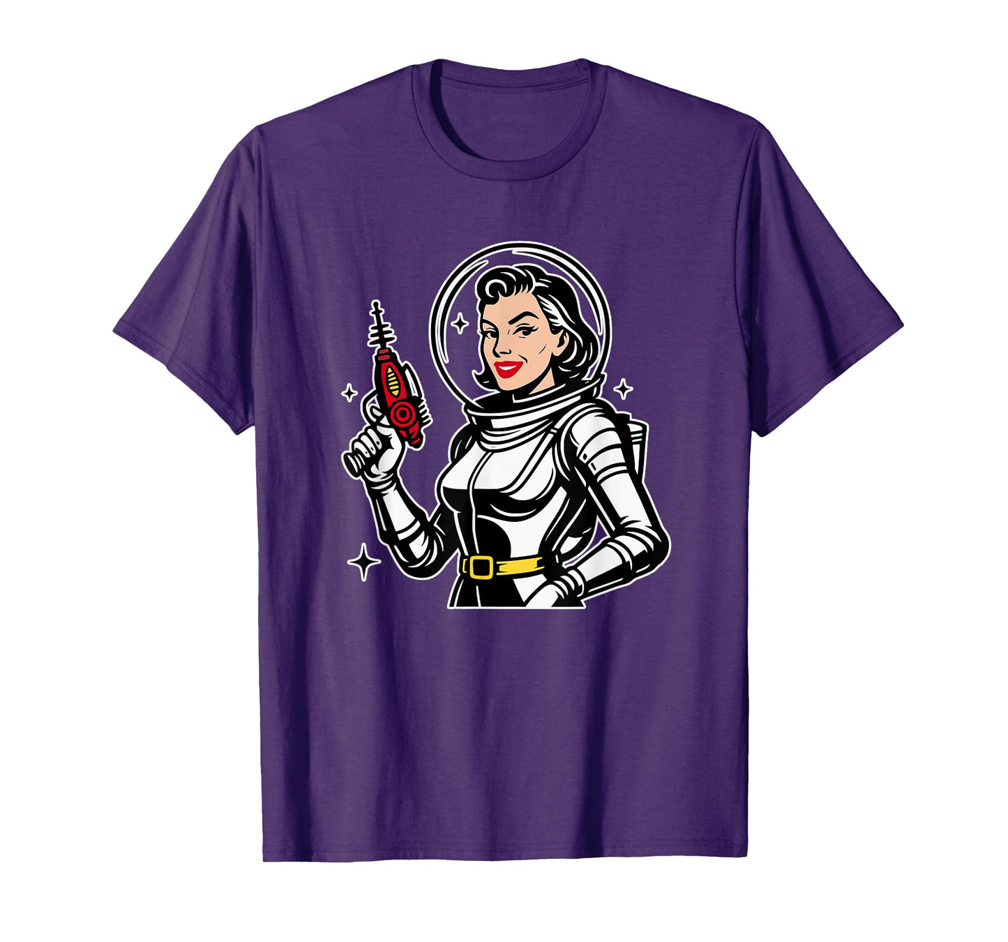 Retro Space Babe Vintage Raygun Astronaut Pinup T-Shirt