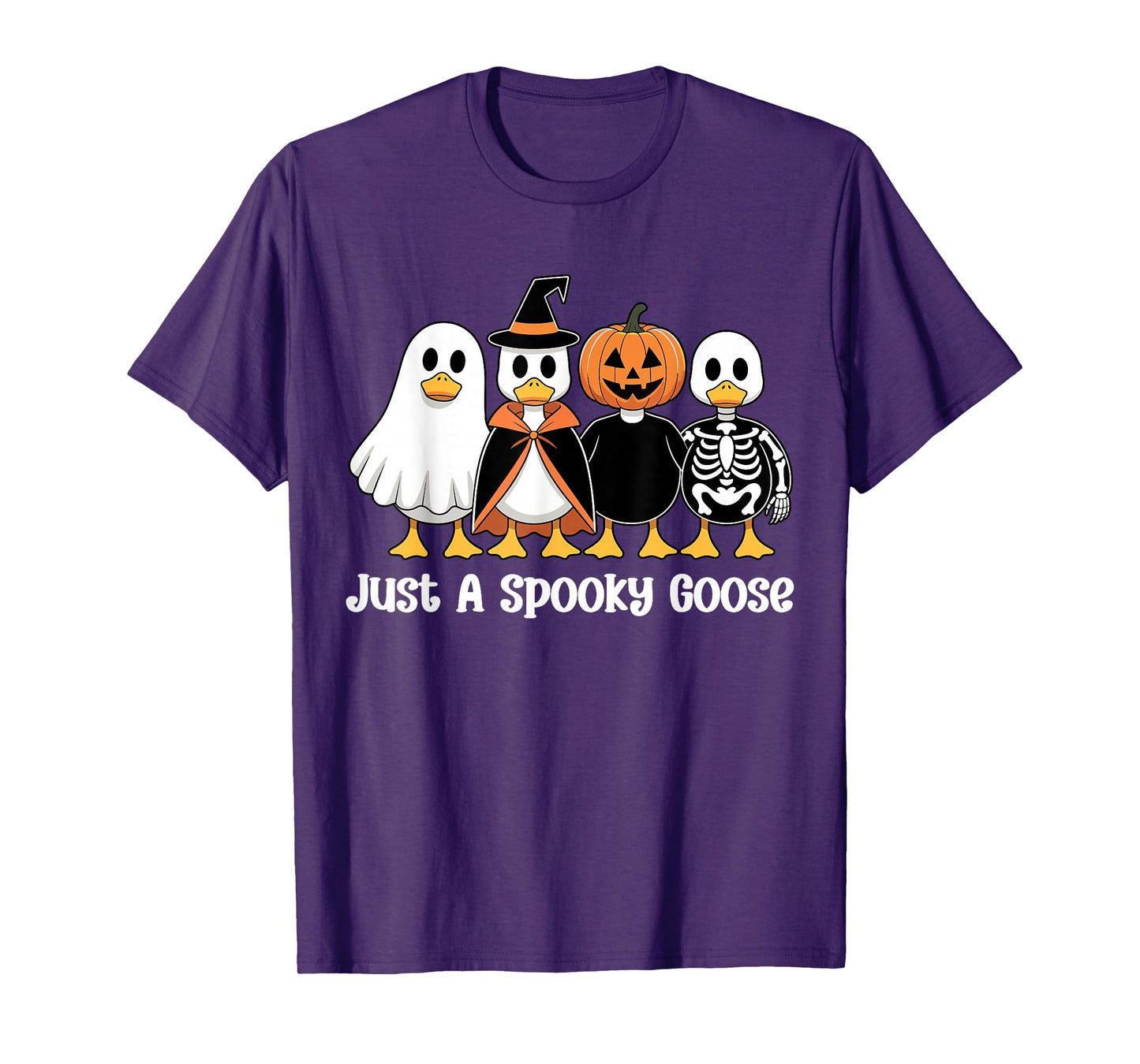 Just A Spooky Goose Funny Halloween Spooky Season T-Shirt