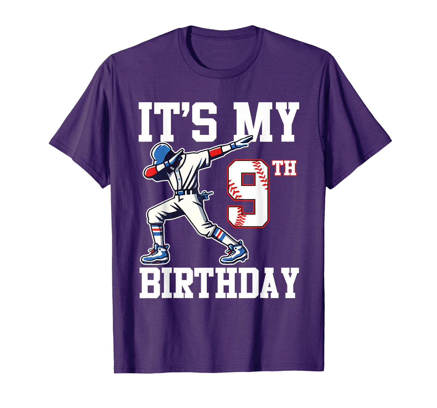 It's My 9th Birthday Baseball 9 Years Old Birthday Boy Girl T-Shirt