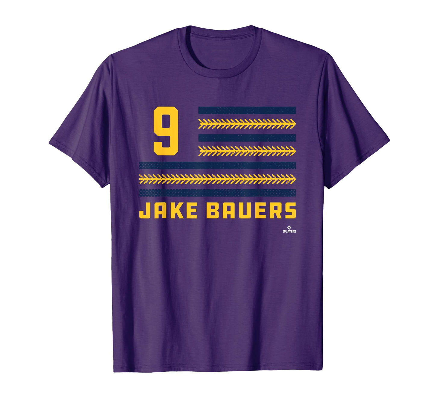 Flag Stripes Jake Bauers Milwaukee Baseball MLBPA T-Shirt