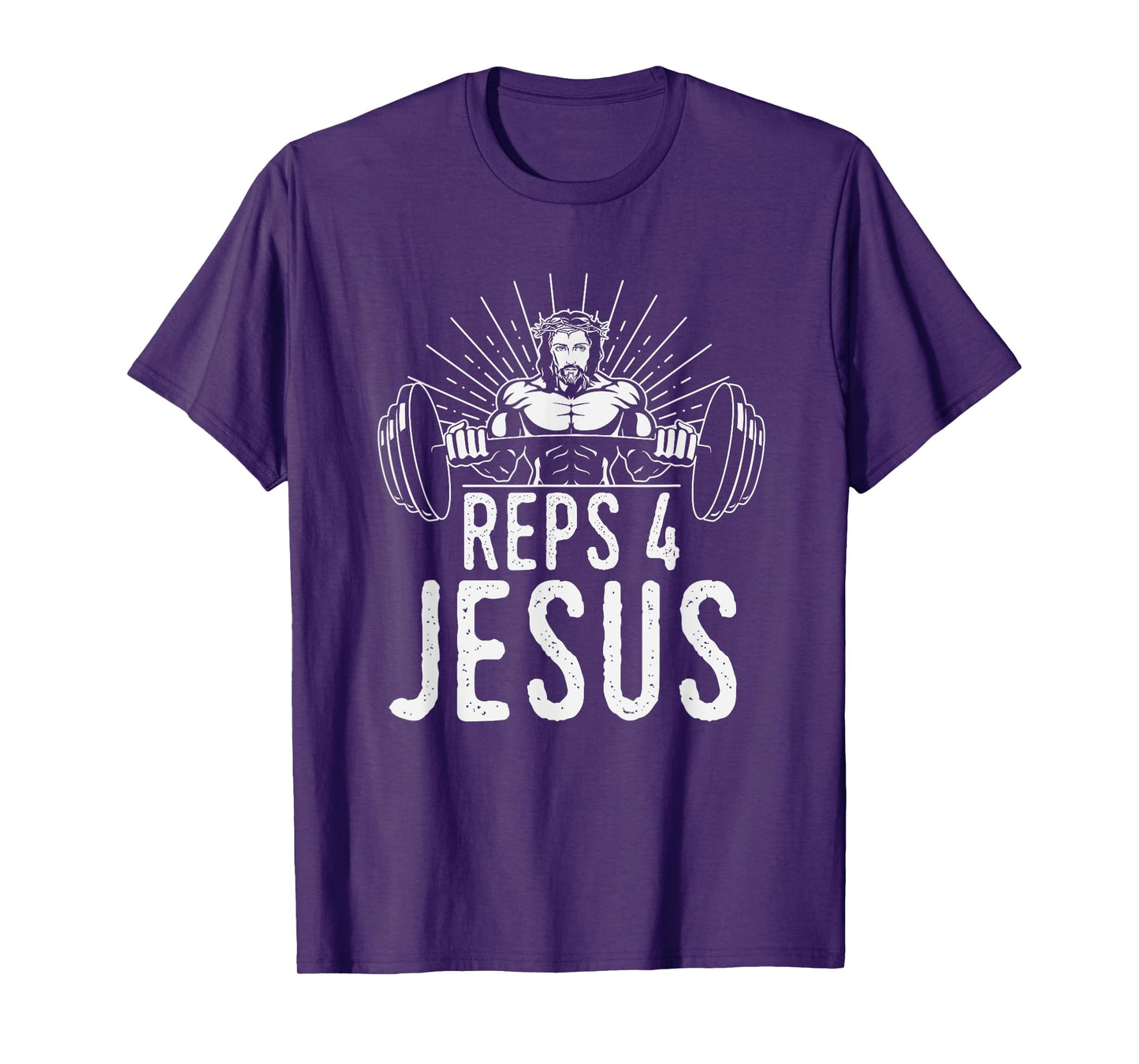Funny Reps 4 Jesus Gym Weightlifting T-Shirt